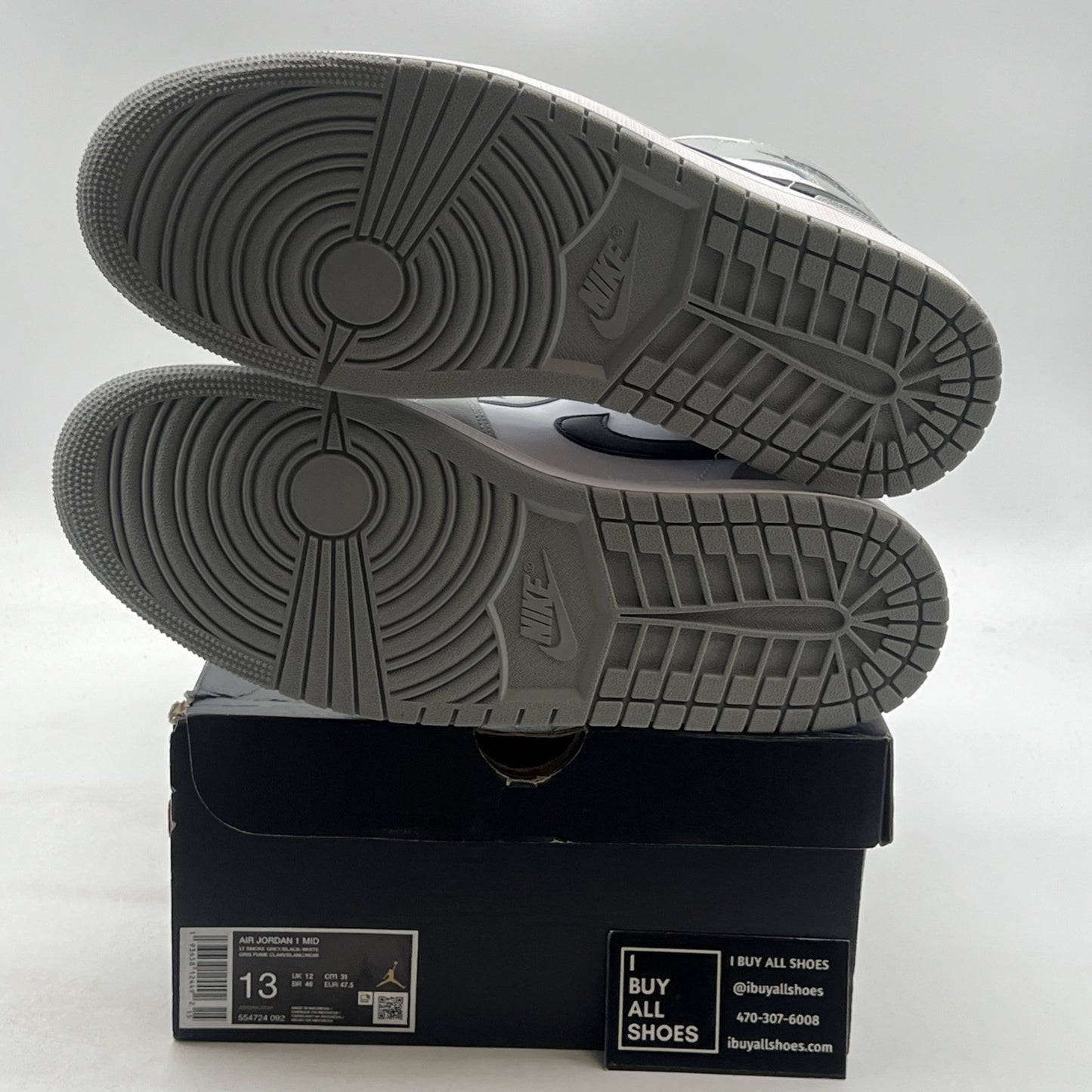 Size 13 - Air Jordan 1 Mid Gray 2020 (554724-092)
