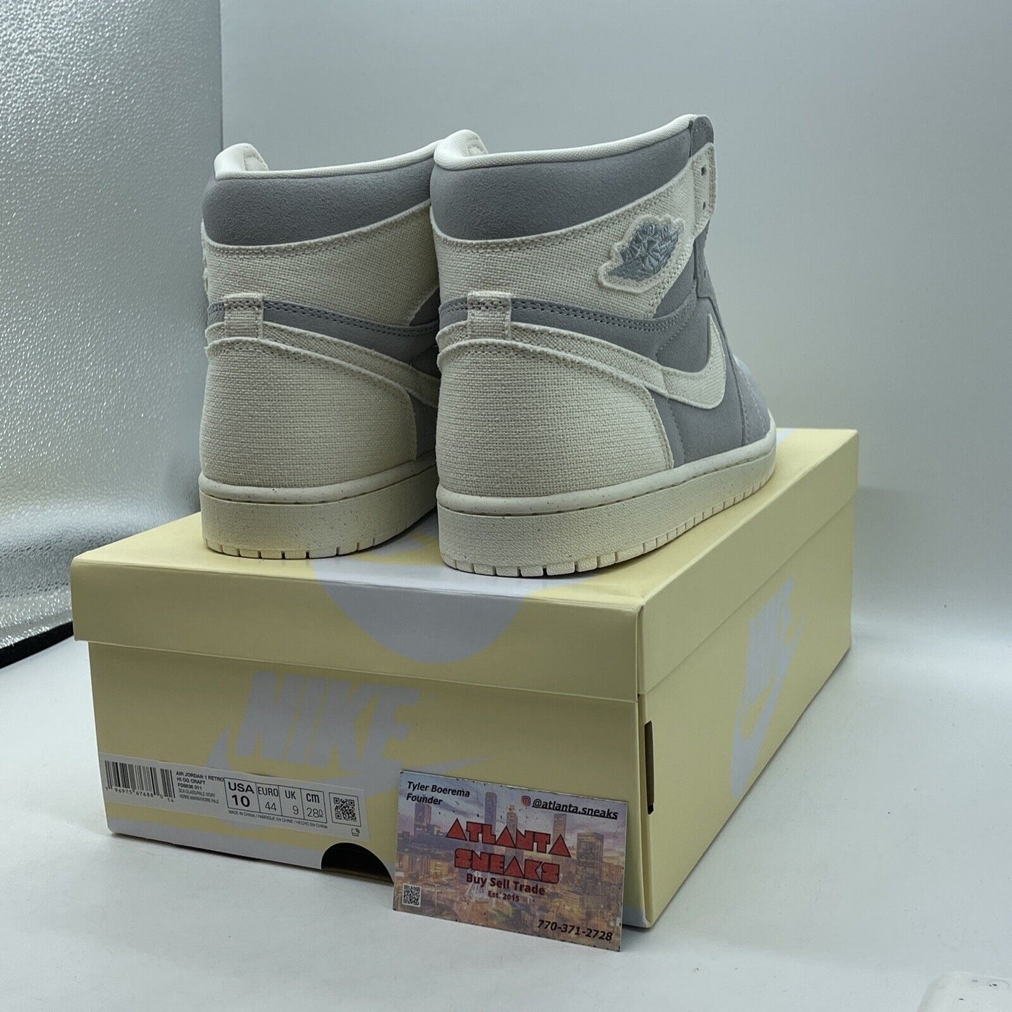 Size 10 - Air Jordan 1 Retro OG Craft High Ivory Grey Suede (FD8636-011)