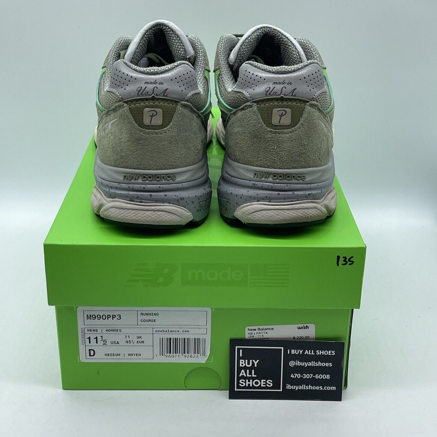Size 11.5 - New Balance Patta x 990v3 Made in USA Keep Your Family Close Suede