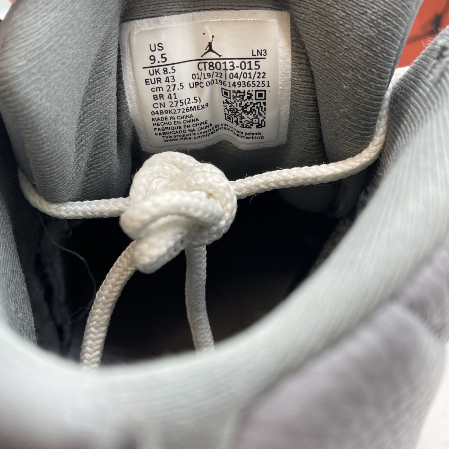 Size 9.5 - Jordan 12 Stealth 2022 Grey White Leather (CT8013-015)