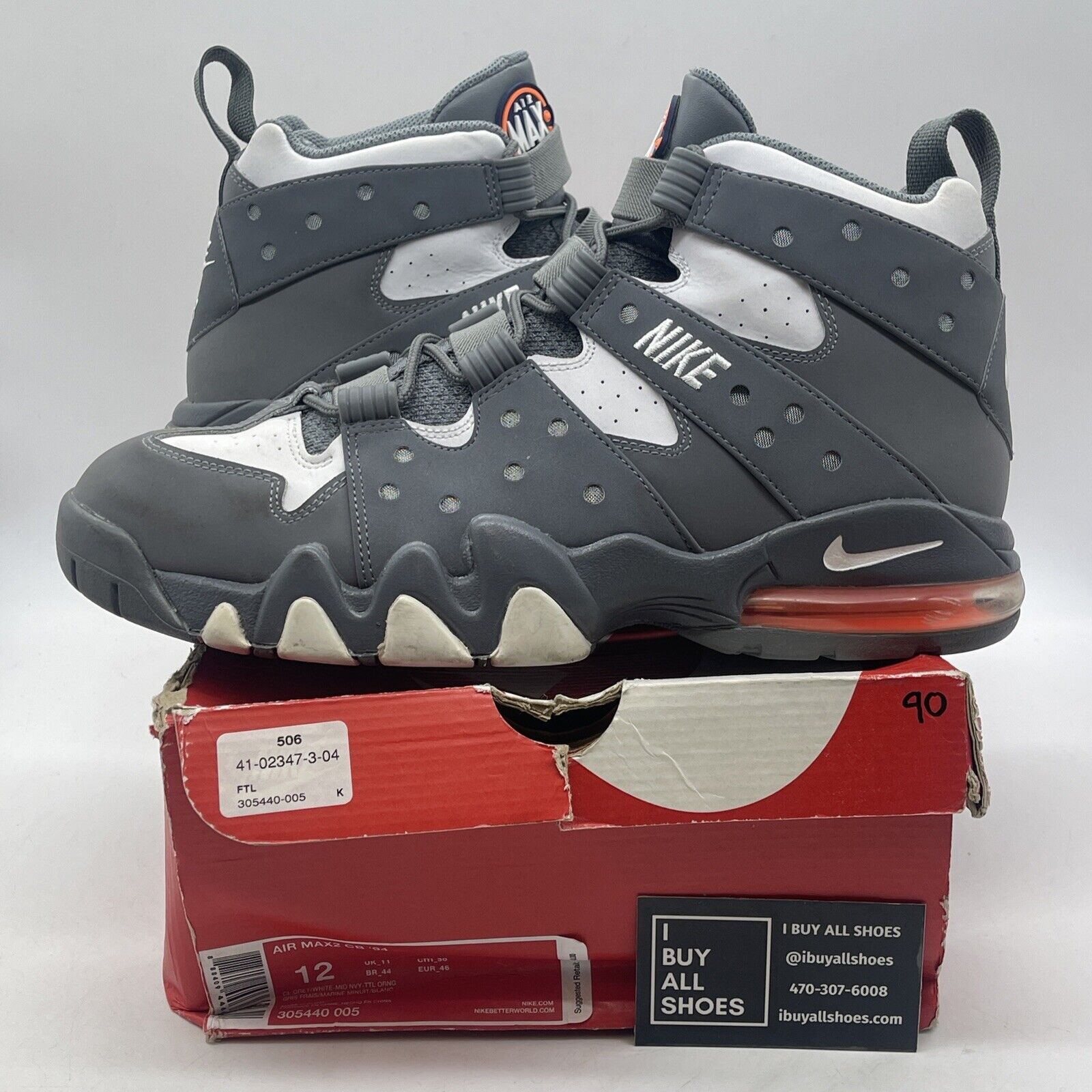 Size 12 - Nike Air Max 2 CB 94 2015 Cool Grey White Suede Leather (305440-005)