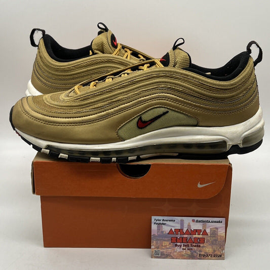 Size 12 - Nike Air Max 97 OG QS Metallic Gold White Black (884421-700)