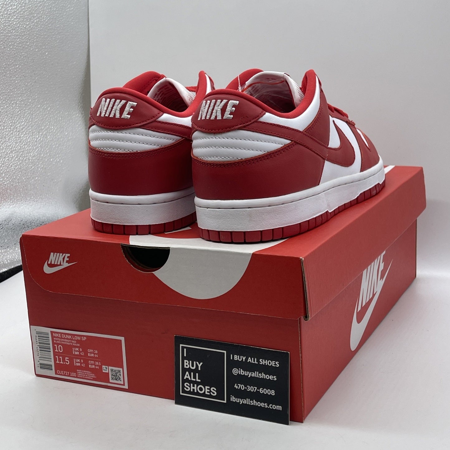 Size 10 - Nike Dunk Retro SP 2020 Low St. John's Red White Leather (CU1727-100)