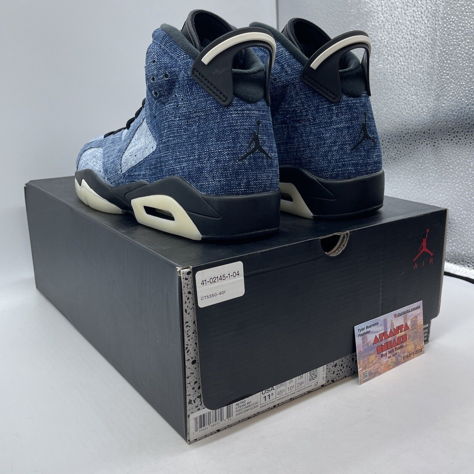 Size 11.5 - Air Jordan 6 Retro Washed Denim white Blue Brown (CT5350-401)