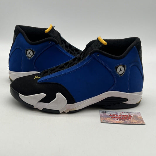 Size 11 - Air Jordan 14 Retro Laney Black Yellow White Suede (487471-407)