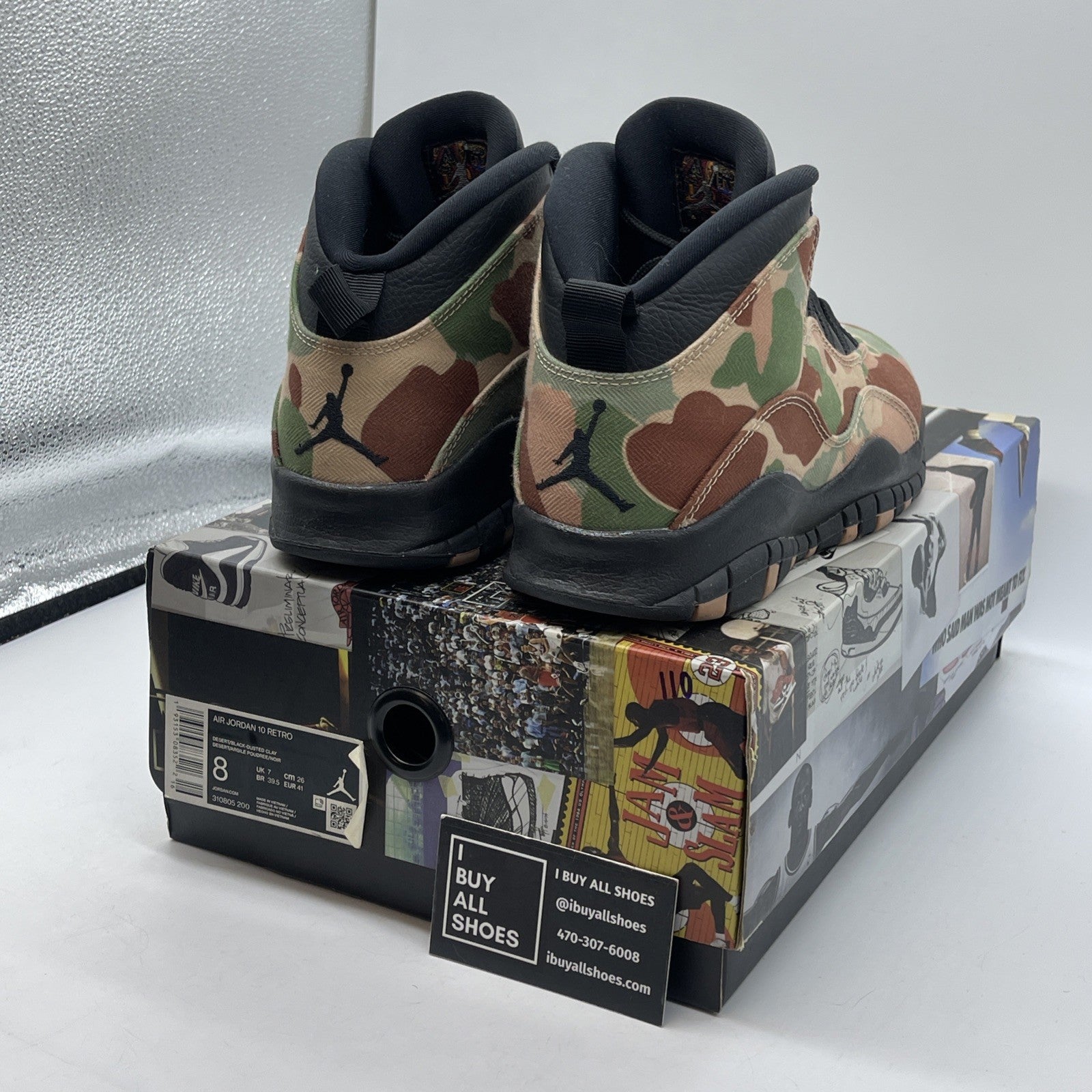Size 8 - Air Jordan 10 Retro Desert Camo Brown Green Suede (310805-200)
