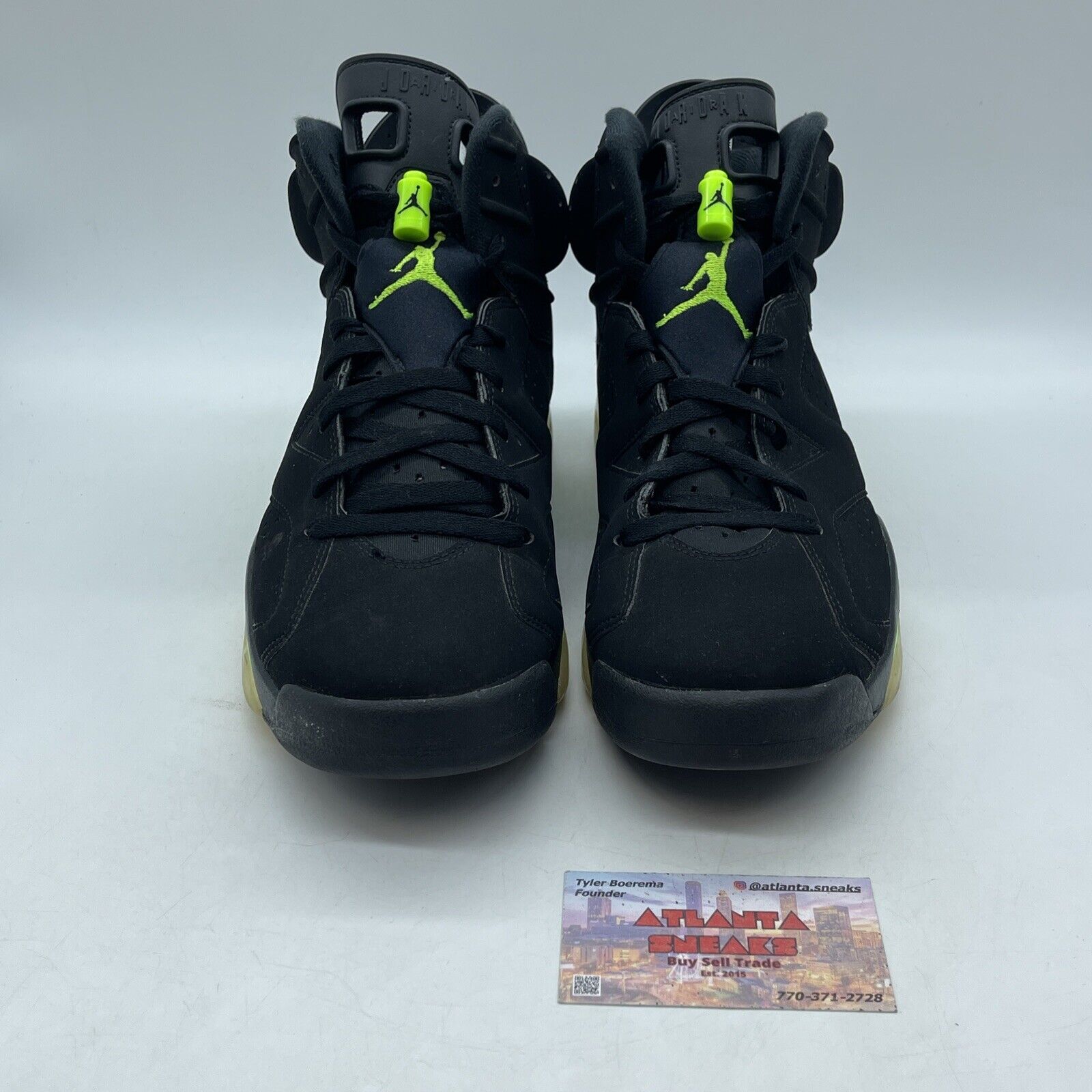 Size 11.5 - Jordan 6 Retro Electric Green Leather Black Suede (CT8529-003)