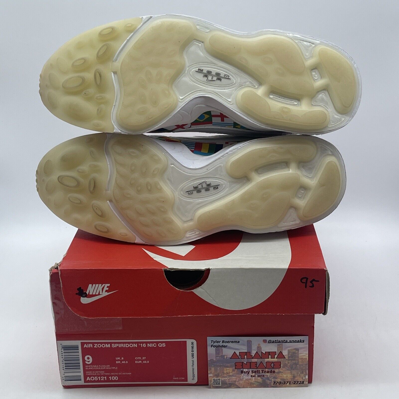 Size 9 - Nike Air Zoom Spiridon International Flag White Grey Suede (AO5121-100)