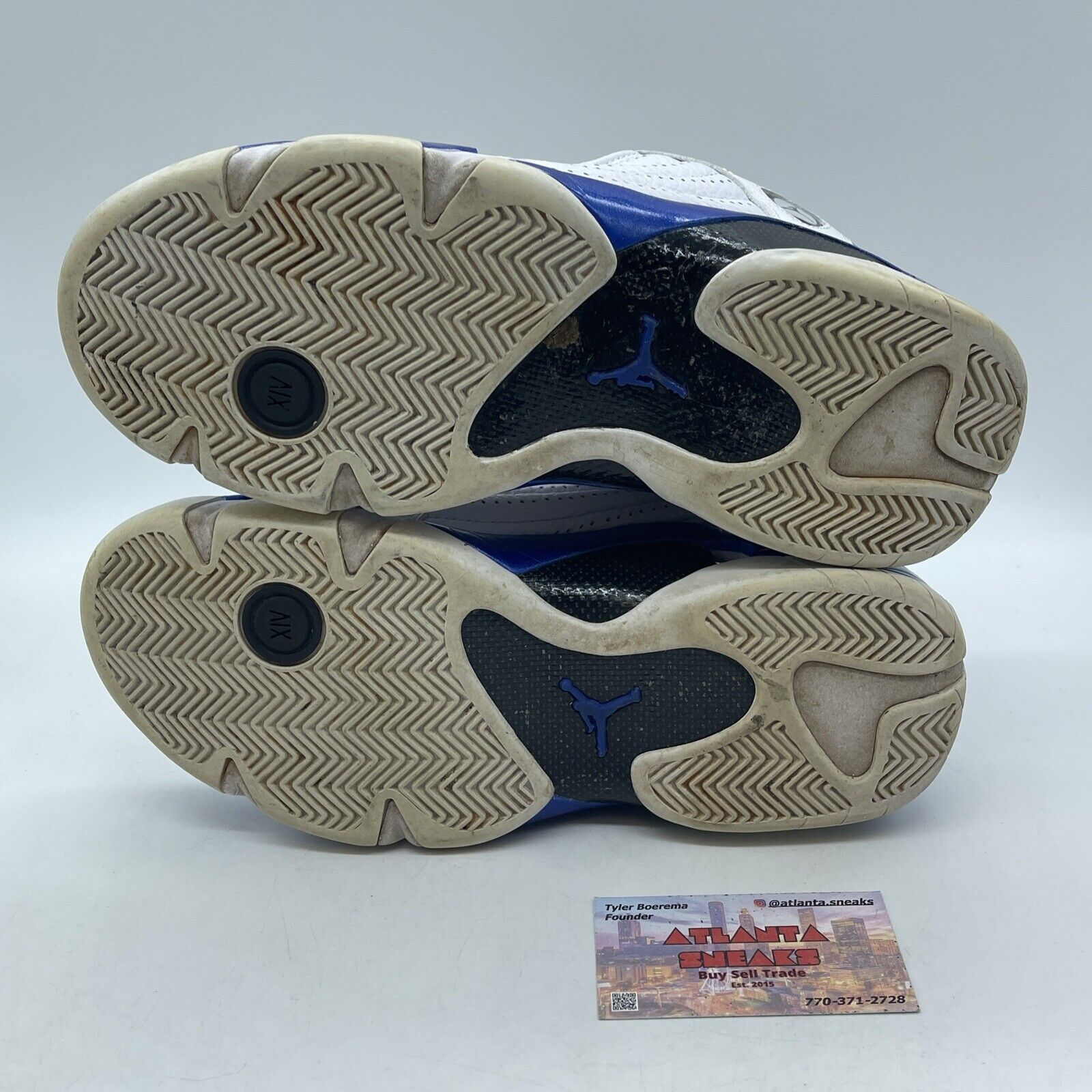 Size 9 - Air Jordan 14 Retro Hyper Royal Blue Black White Leather (487471-104)