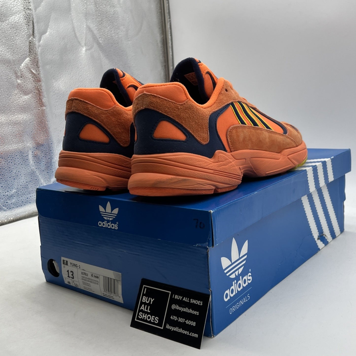 Size 13 - Adidas Yung-1 Hi-Res Orange (B37613)