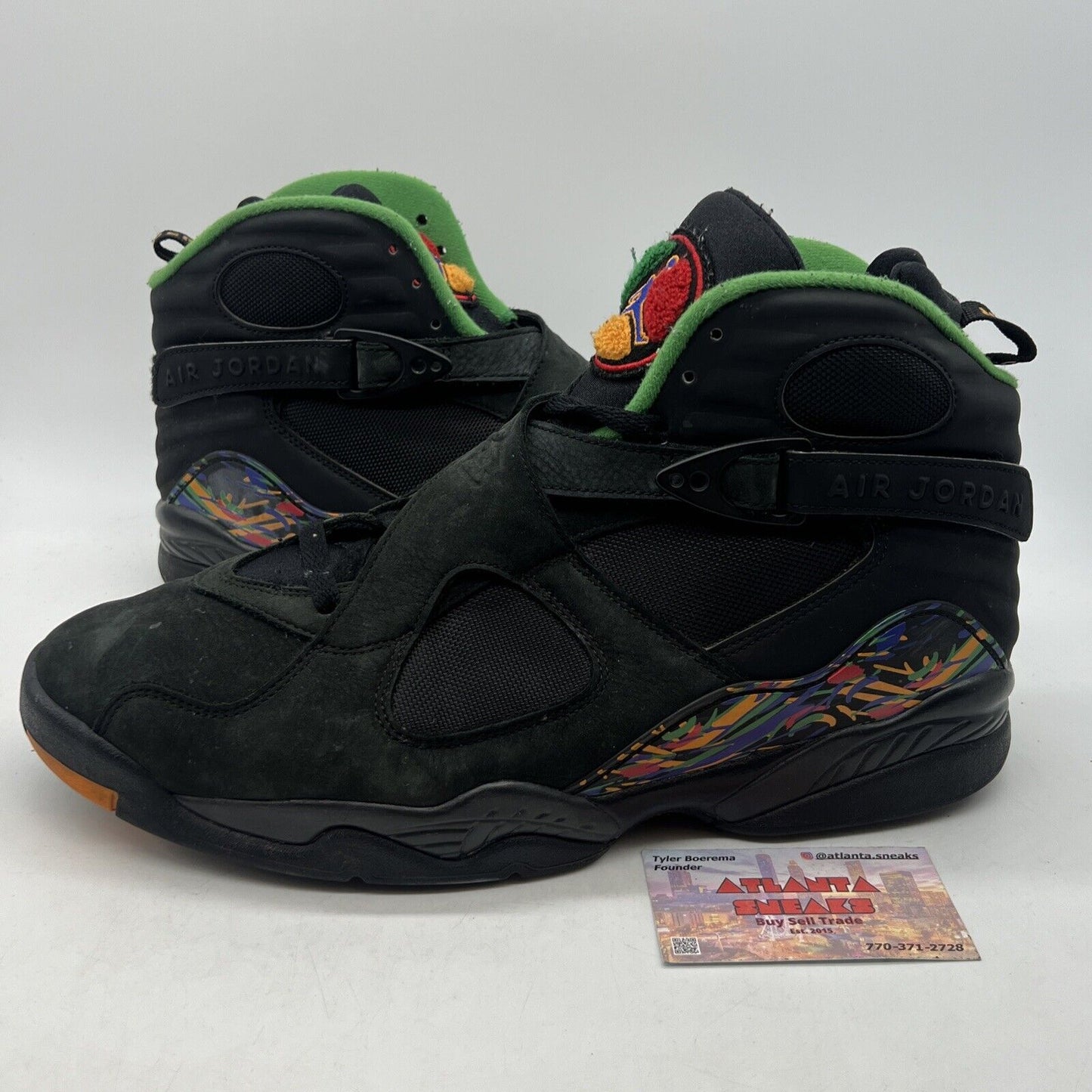 Size 13 - Air Jordan 8 Retro Tinker - Air Raid Green Black Orange (305381-004)