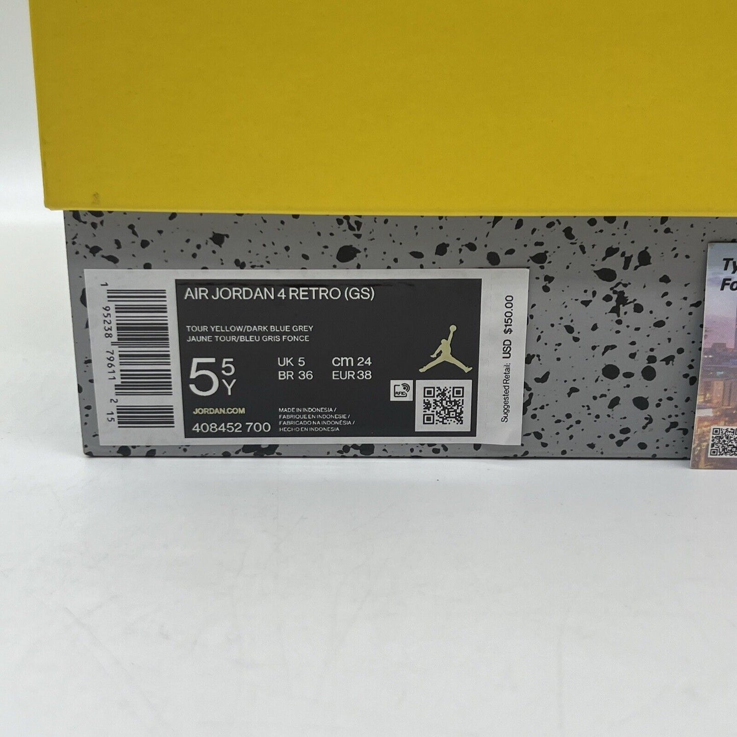 Size 5.5 - Jordan 4 Retro GS Tour Yellow 2021 - 408452700 Brand New Og All