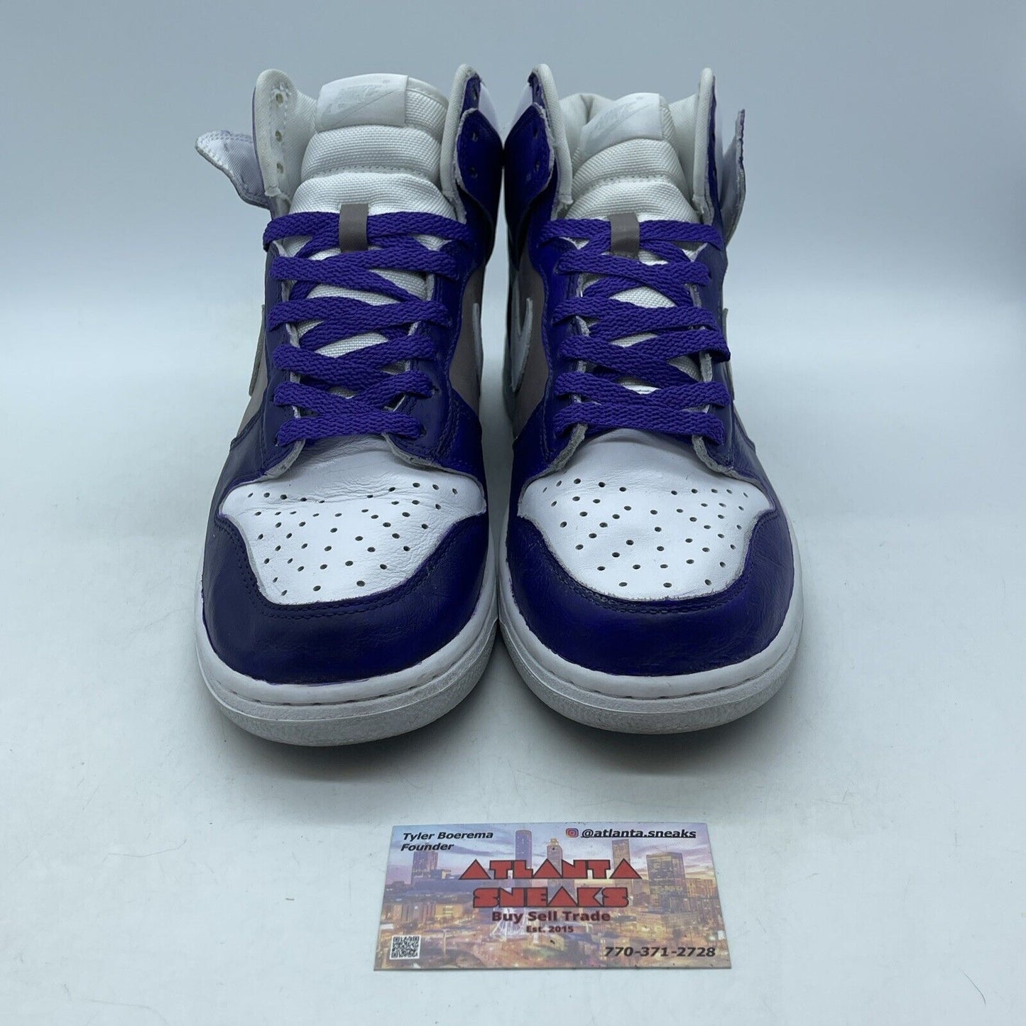 Size 9.5 - Nike Dunk High Blue Skate Shoes Top Perforated Purple (CZ8149-101)