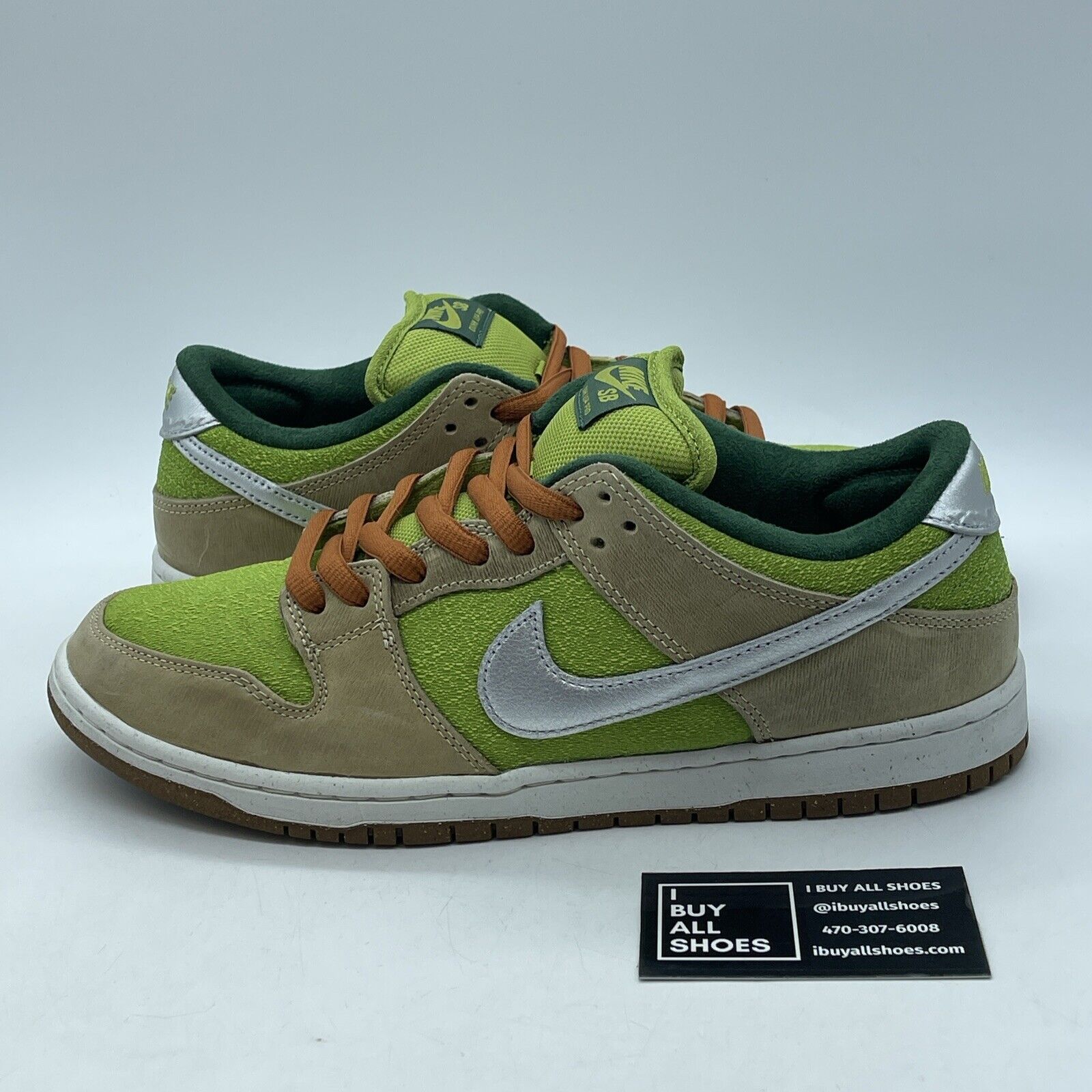 Size 11 - Nike Dunk Pro SB Low Escargot Green Brown Silver Suede (FQ7585-200)