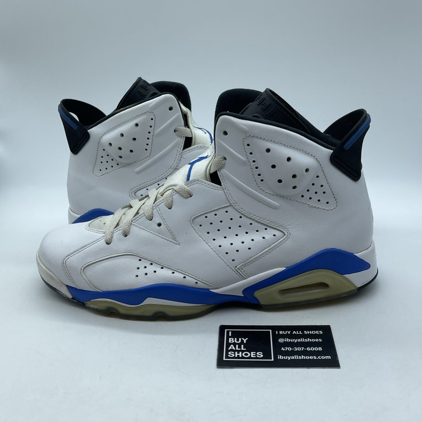 Size 11 - Air Jordan 6 Retro 2014 Sport Blue White Leather (384664-107)