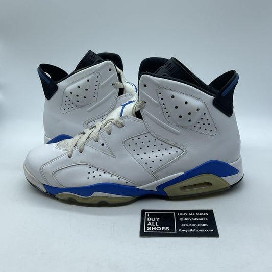 Size 11 - Air Jordan 6 Retro 2014 Sport Blue White Leather (384664-107)