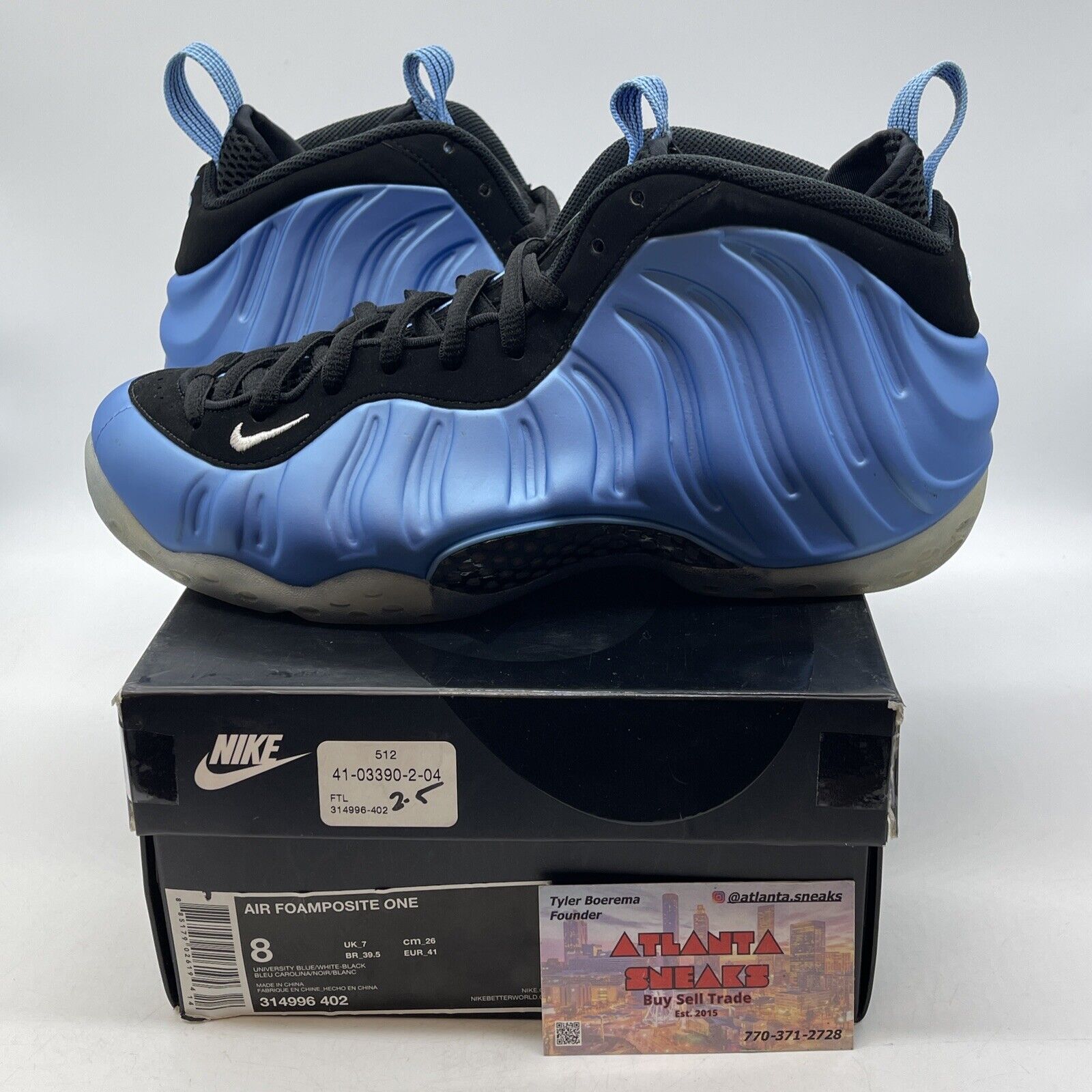 Size 8 - Nike Air Foamposite One University Blue Black (314996-402)