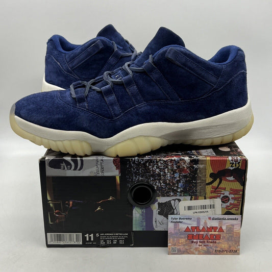 Size 11.5 - Air Jordan 11 Retro Low RE2PECT Navy Suede White (AV2187-441)