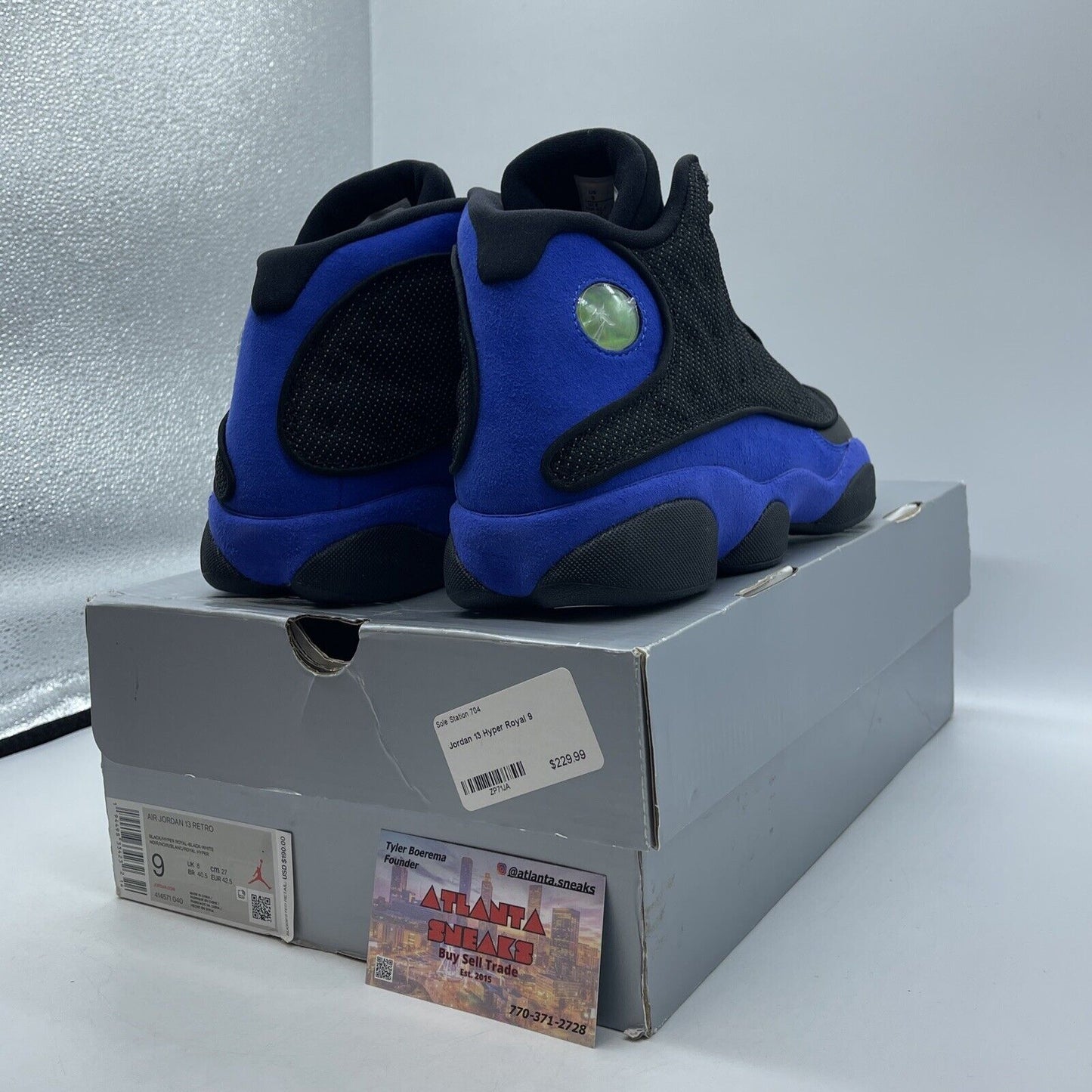 Size 9 - Jordan 13 Retro Hyper Royal 2020 Black Blue Suede Leather (414571-040)