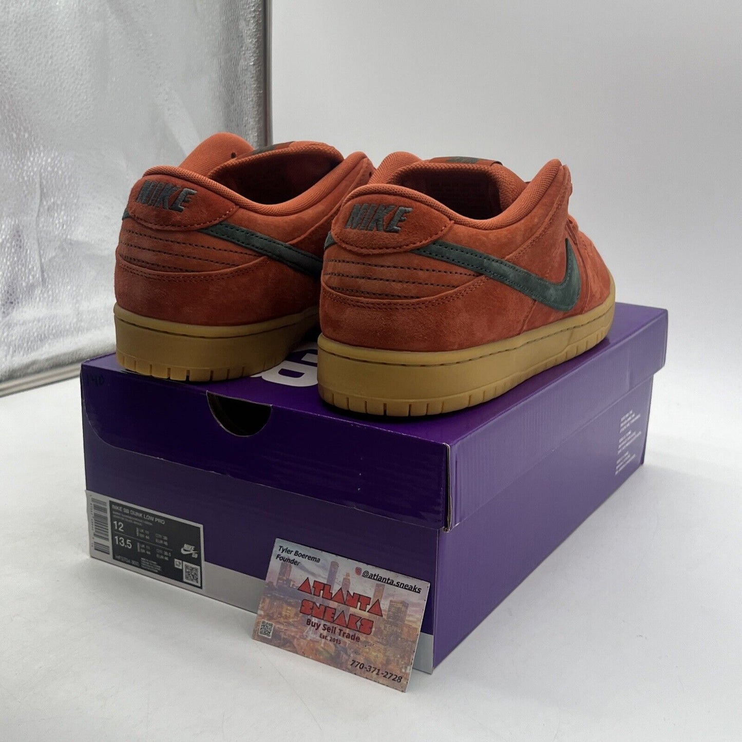 Size 12 - Nike Dunk SB Low Burnt Sunrise Gum Suede Black (HF3704-800)