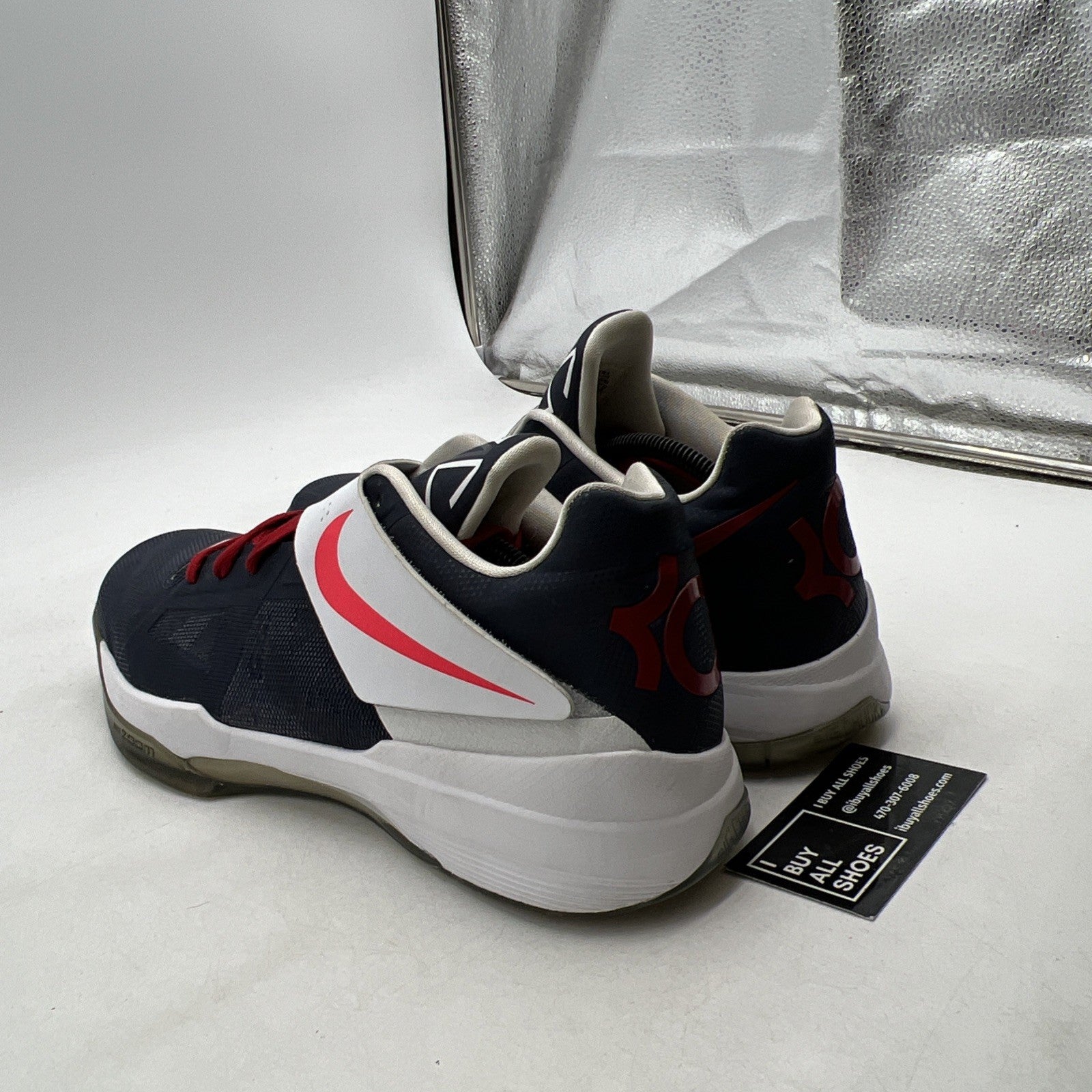 Size 14 - Nike ID KD 4 Custom Basketball Sneakers Mens Athletic Blue Red