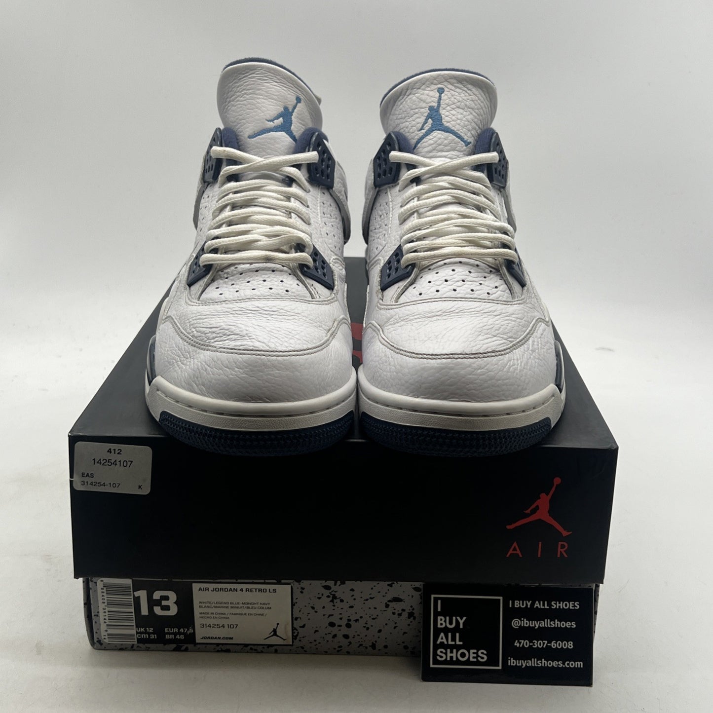 Size 13 - Air Jordan 4 Retro LS Columbia (314254-107)
