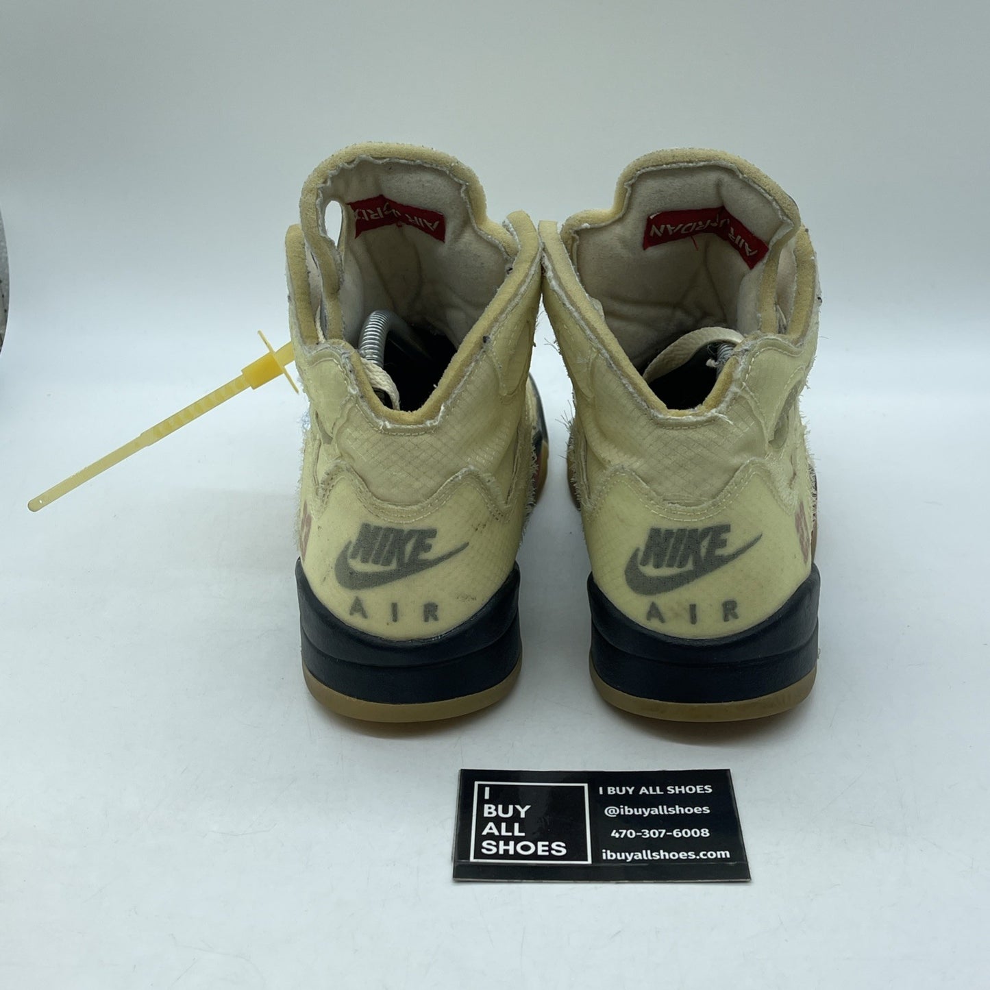 Size 7.5 - Jordan 5 SP x Off-White Mid Sail Red Black Leather (DH8565-100)