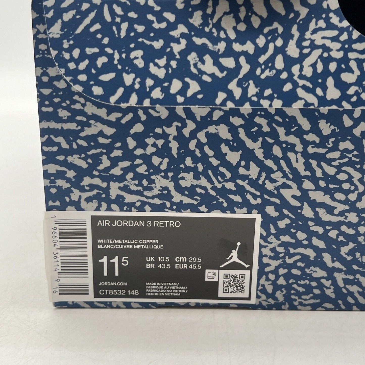 Size 11.5 - Jordan 3 Retro Mid Washington Wizards White Blue (CT8532-148)