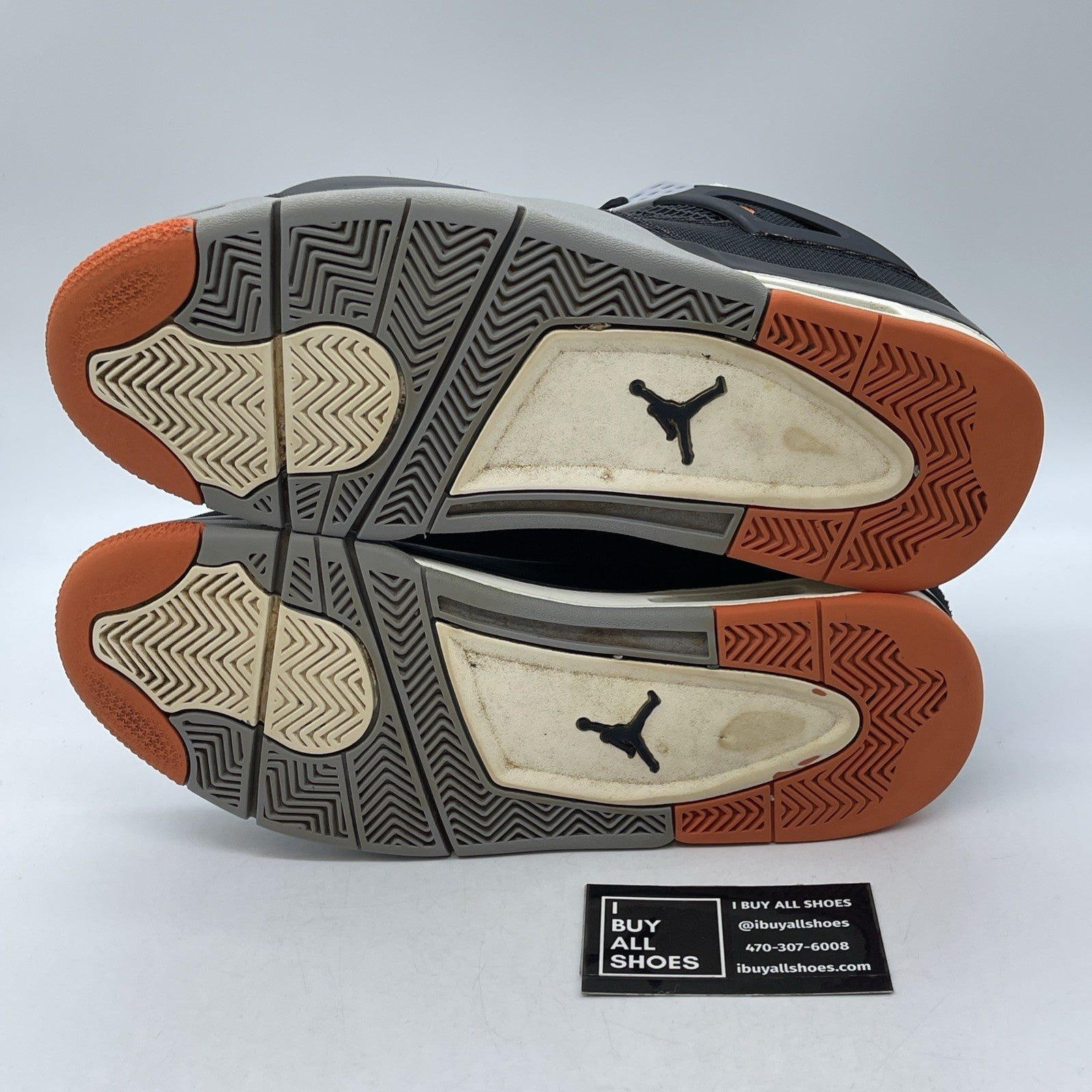 Size 11.5W - Air Jordan 4 Retro Starfish black Orange Leather (CW7183-100)