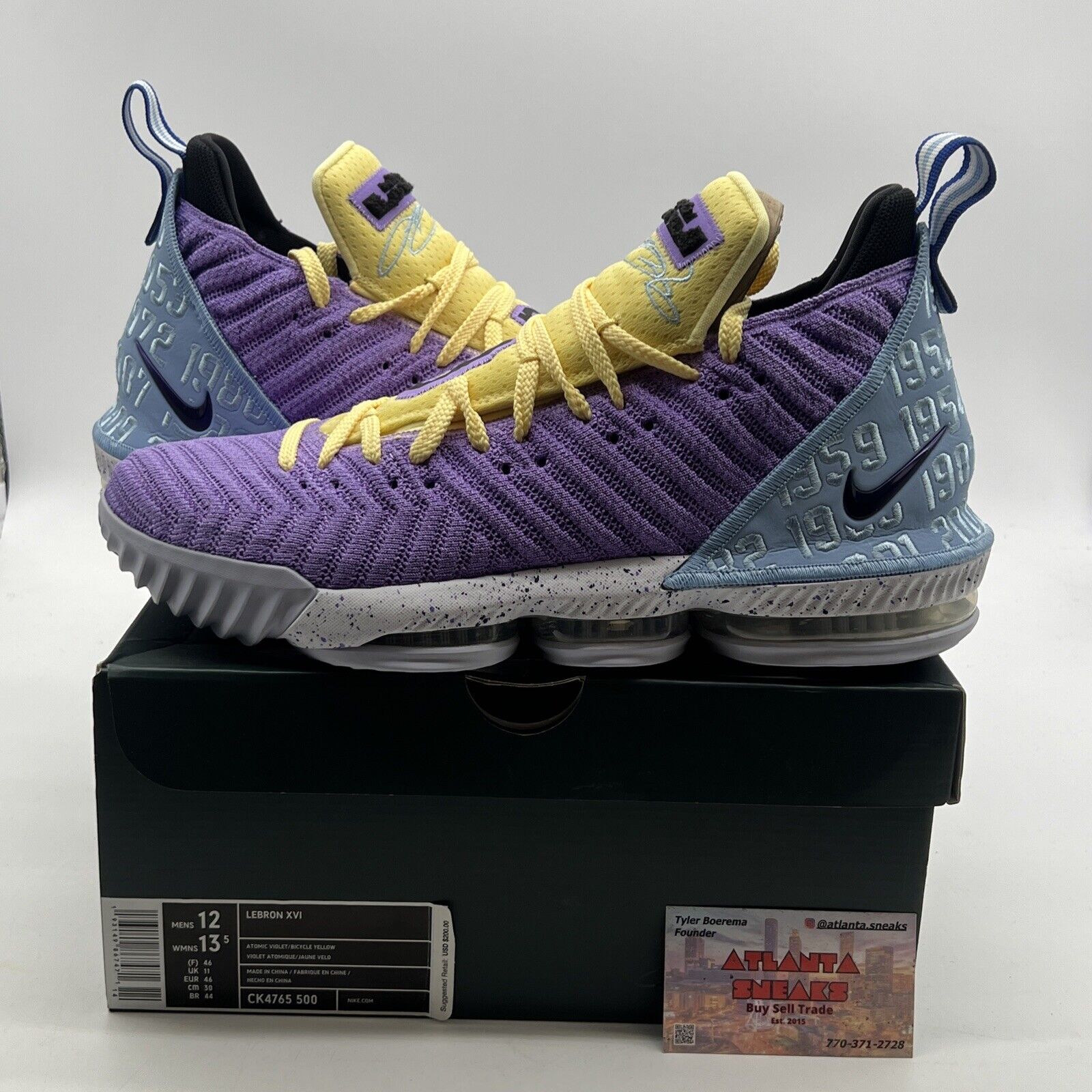 Size 12 - Nike LeBron 16 Lakers Heritage (CK4765-500)