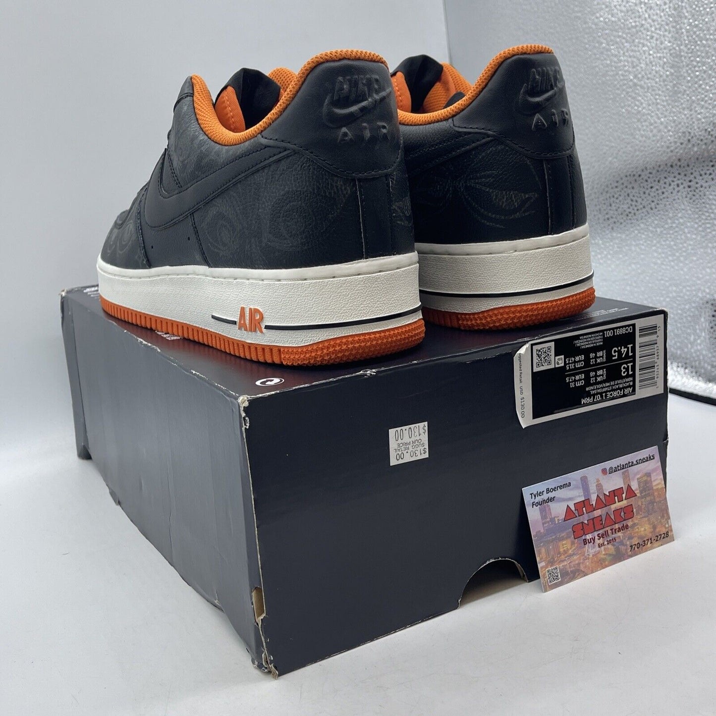 Size 13 - Air Force 1 ‘07 Halloween Black Orange White Leather (DC8891-001)