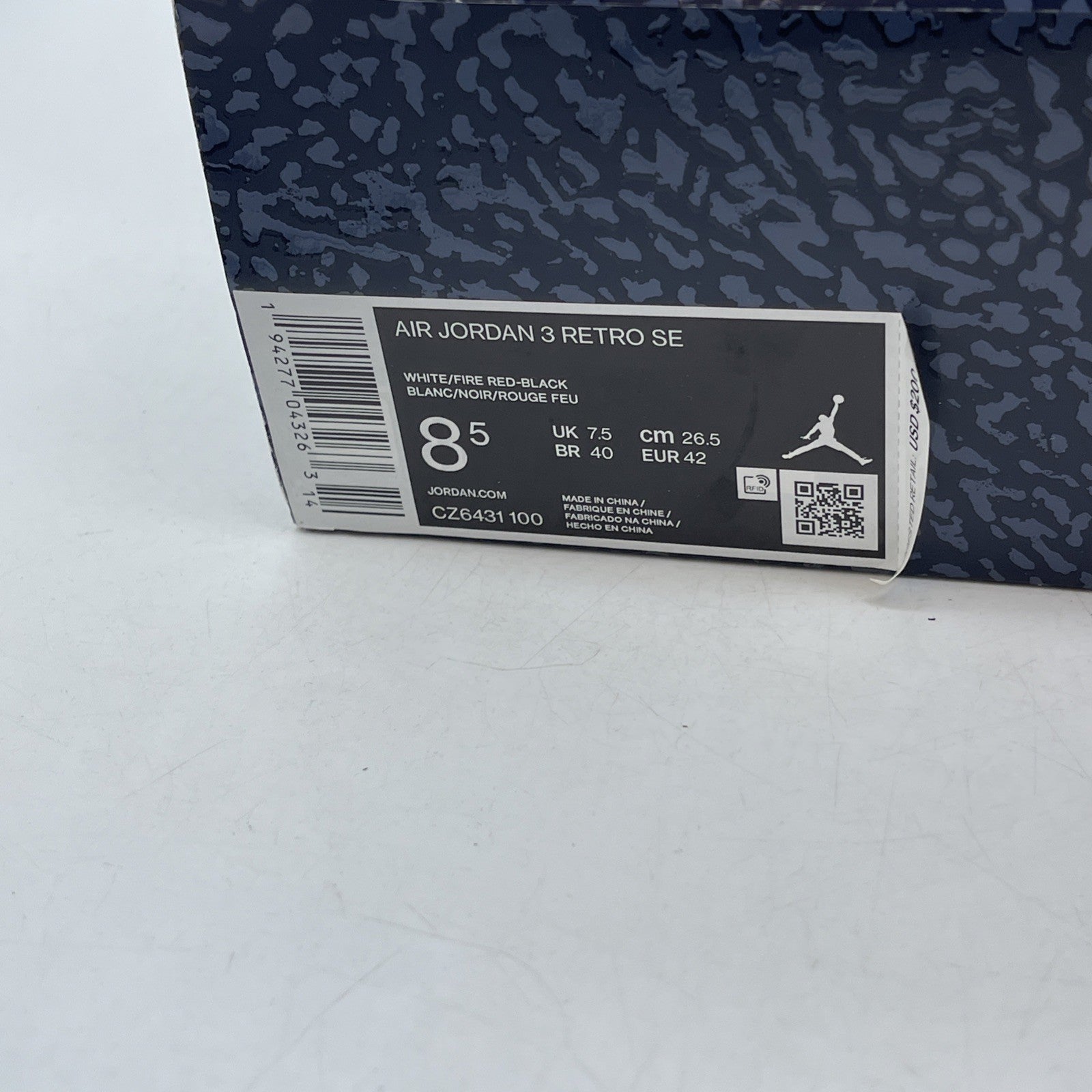 Size 8.5 - Air Jordan 3 Retro Denim SE Fire Red 2020 (CZ6431-100)