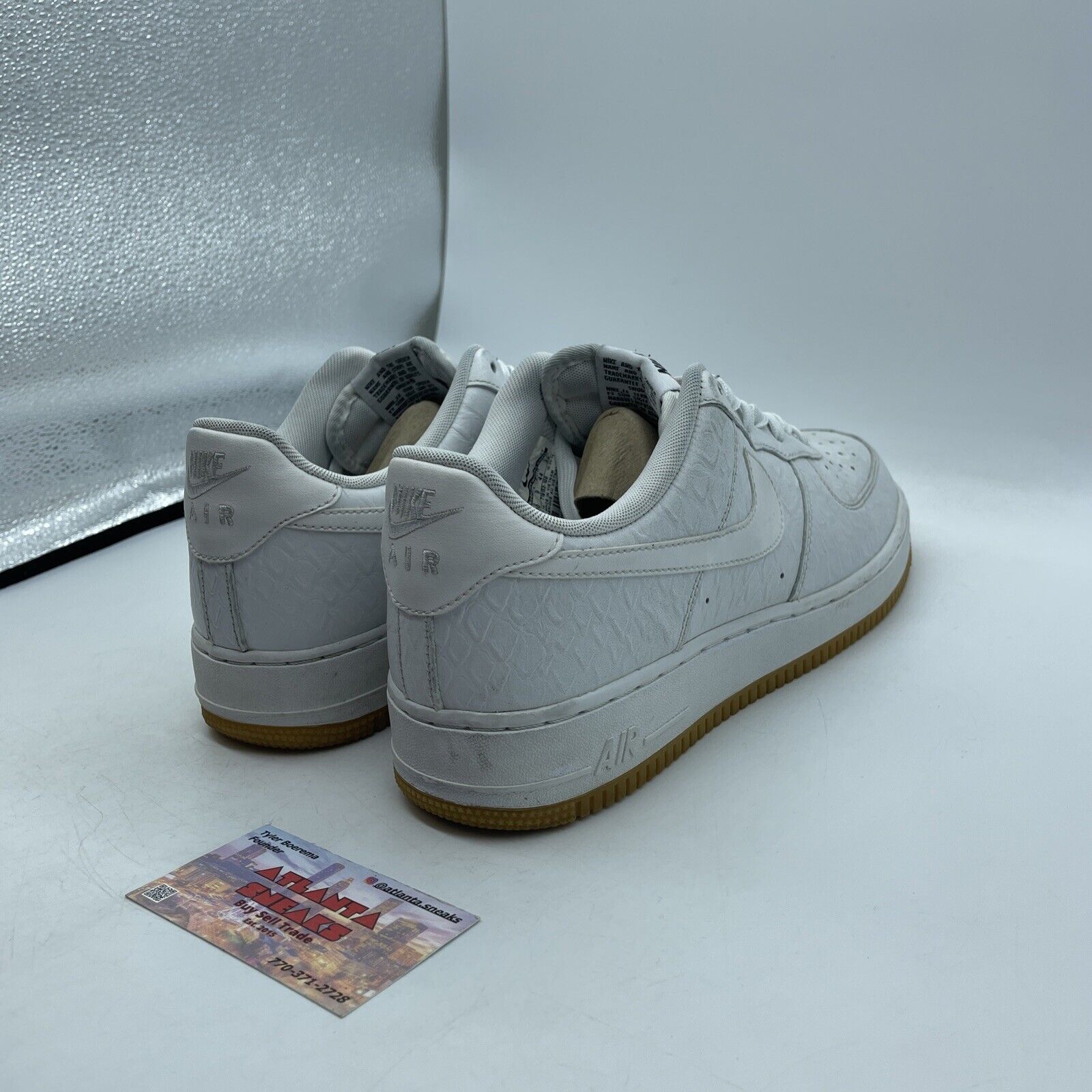 Size 10 - Nike Air Force 1 '07 LV8 Low Croco White Gum (718152-100)