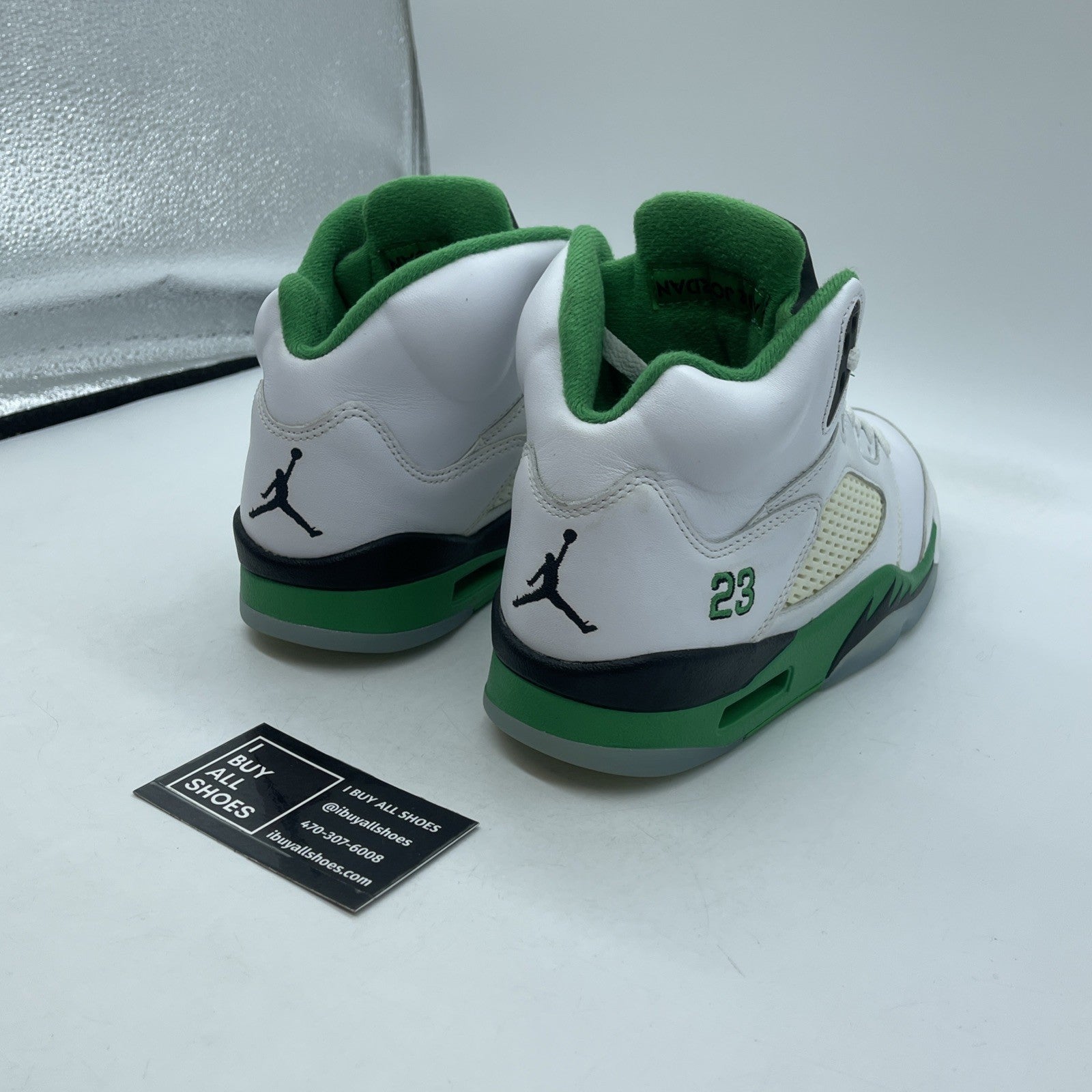 Size 8W - Air Jordan 5 Retro Lucky Green White Black Leather (DD9336-103)