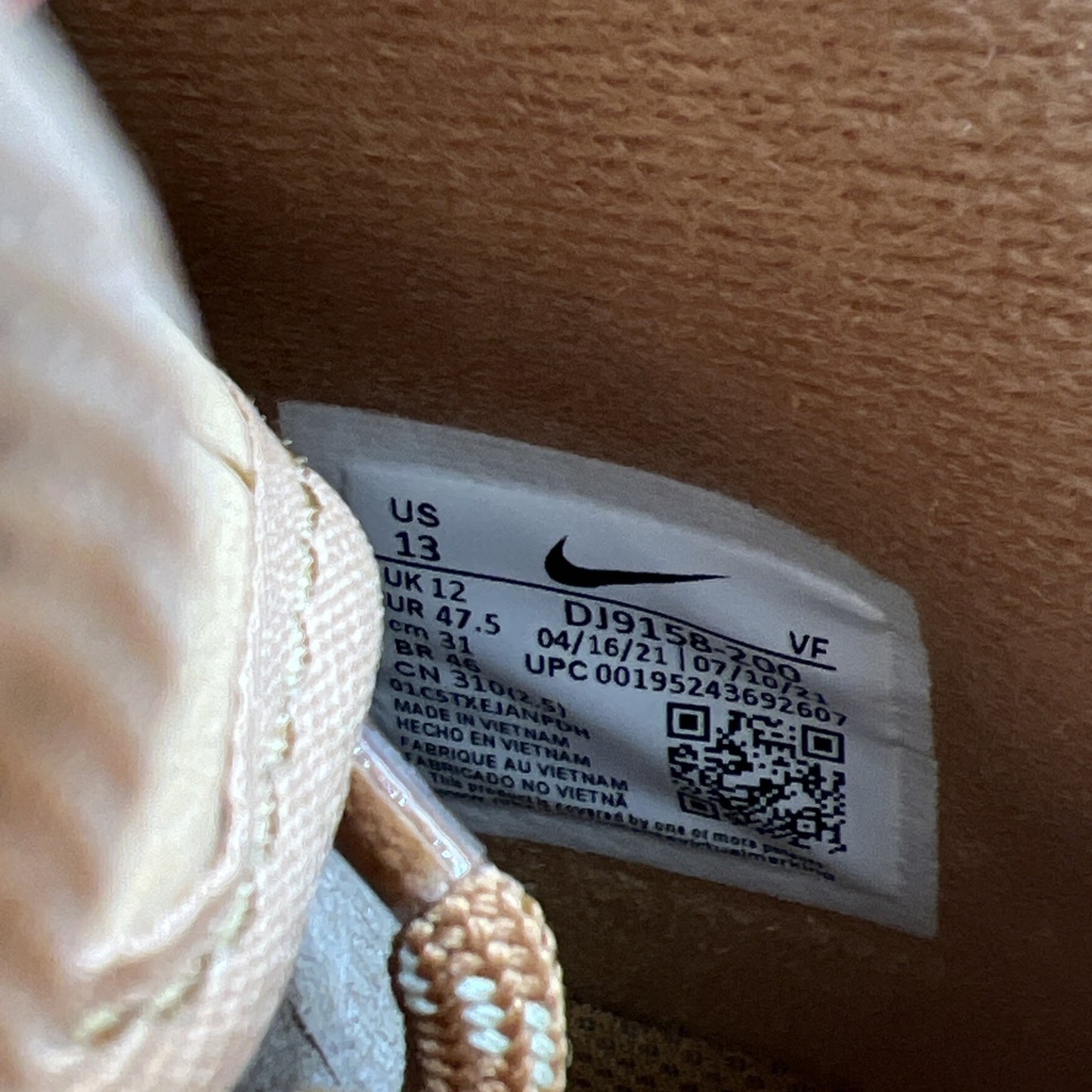 Size 13 - Nike Air Force 1 '07 Mid Flax (DJ9158-200)