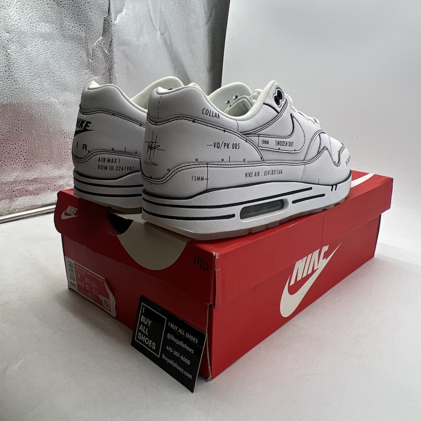 Size 13 - Nike Air Max 1 Sketch To Shelf - White (CJ4286-100)