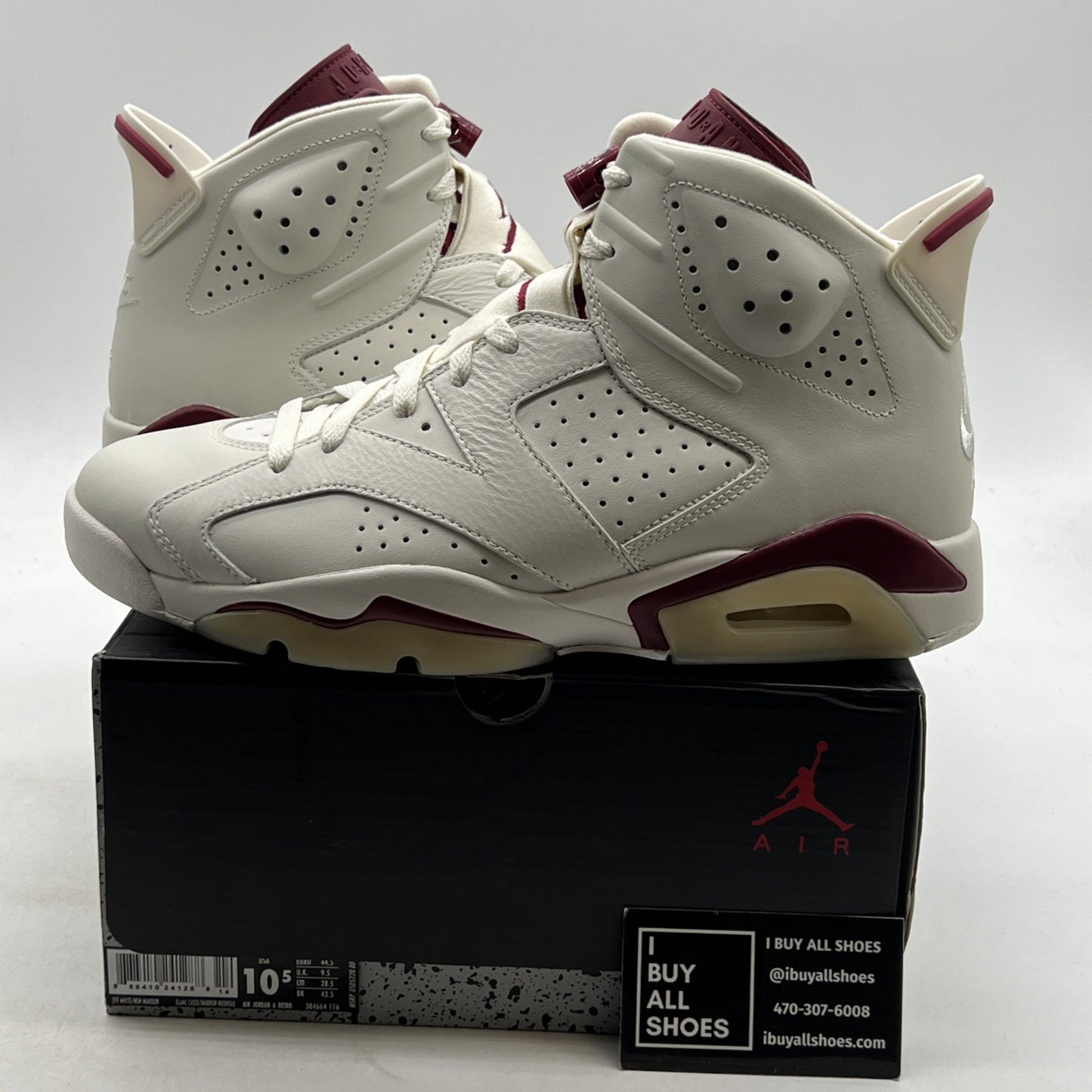 Size 10.5 - Air Jordan 6 Retro 2015 Maroon (384664-116)