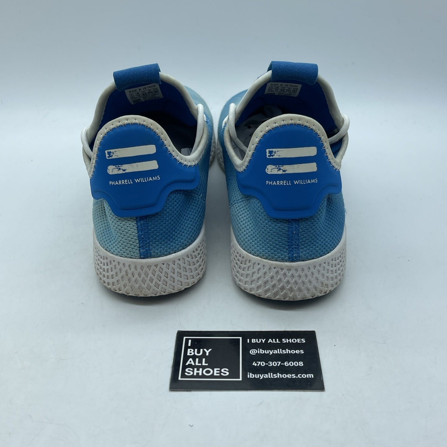 Size 11.5 - adidas Pharrell x Tennis Hu Holi Bright Blue Suede (DA9618)