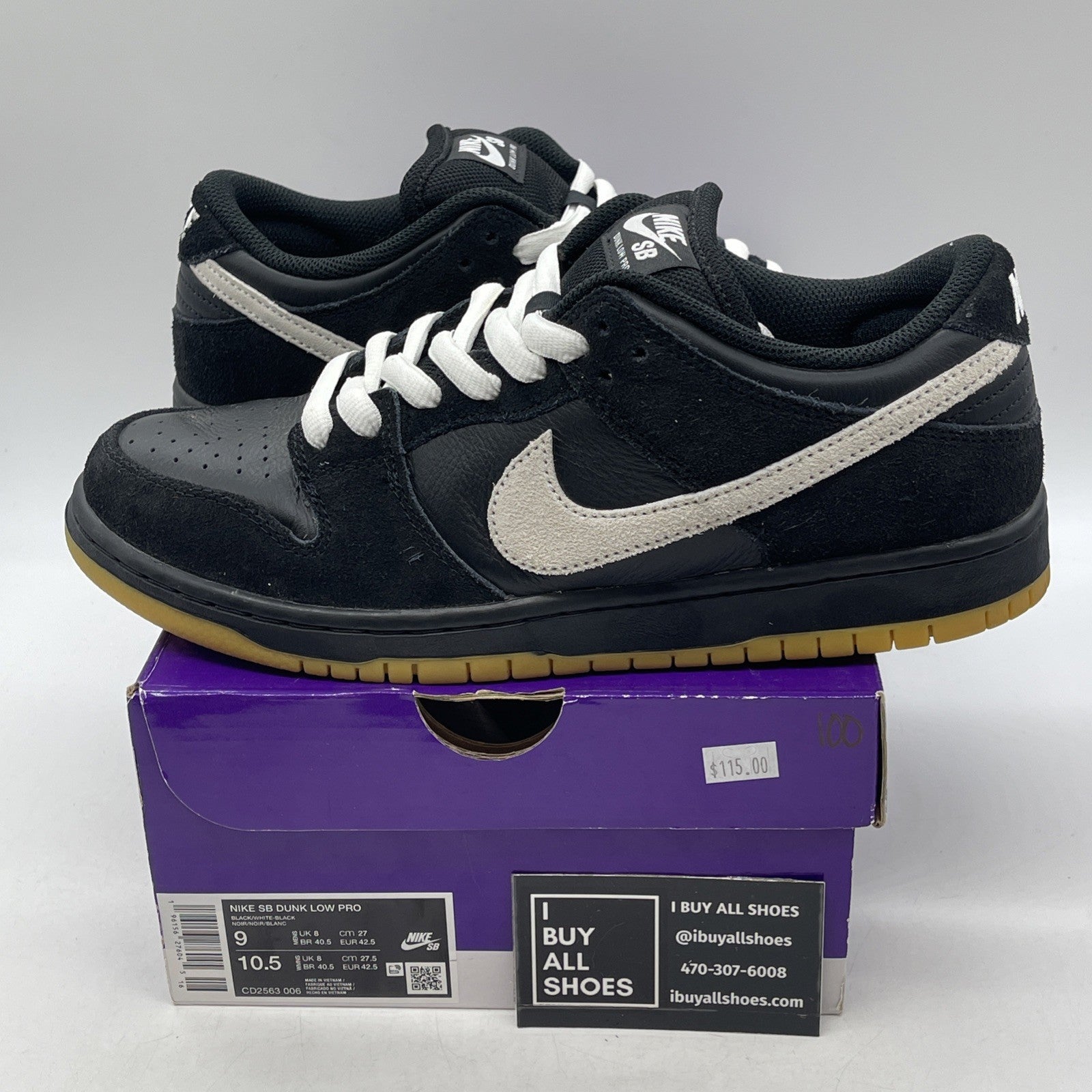 Size 9 - Nike Dunk Low SB Black Gum (CD2563-006)