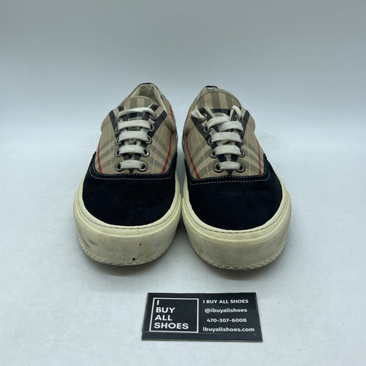 Size 43 - BURBERRY WILSON VINTAGE CHECK CANVAS LOW TOP SNEAKERS