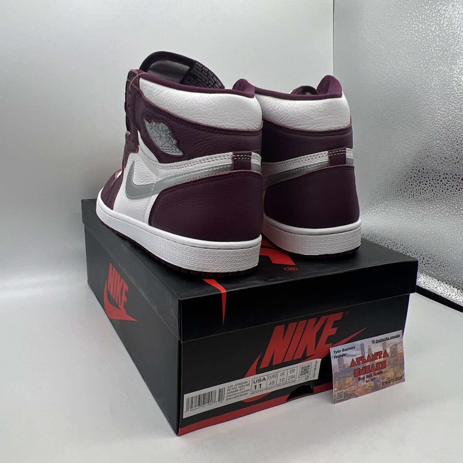 Size 11 - Jordan 1 Retro High OG Bordeaux Brand New Og All White