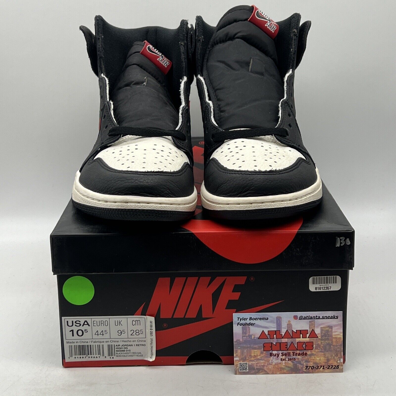 Size 10.5 - Air Jordan 1 Retro OG High A Star Is Born Black Red Green 555088-015