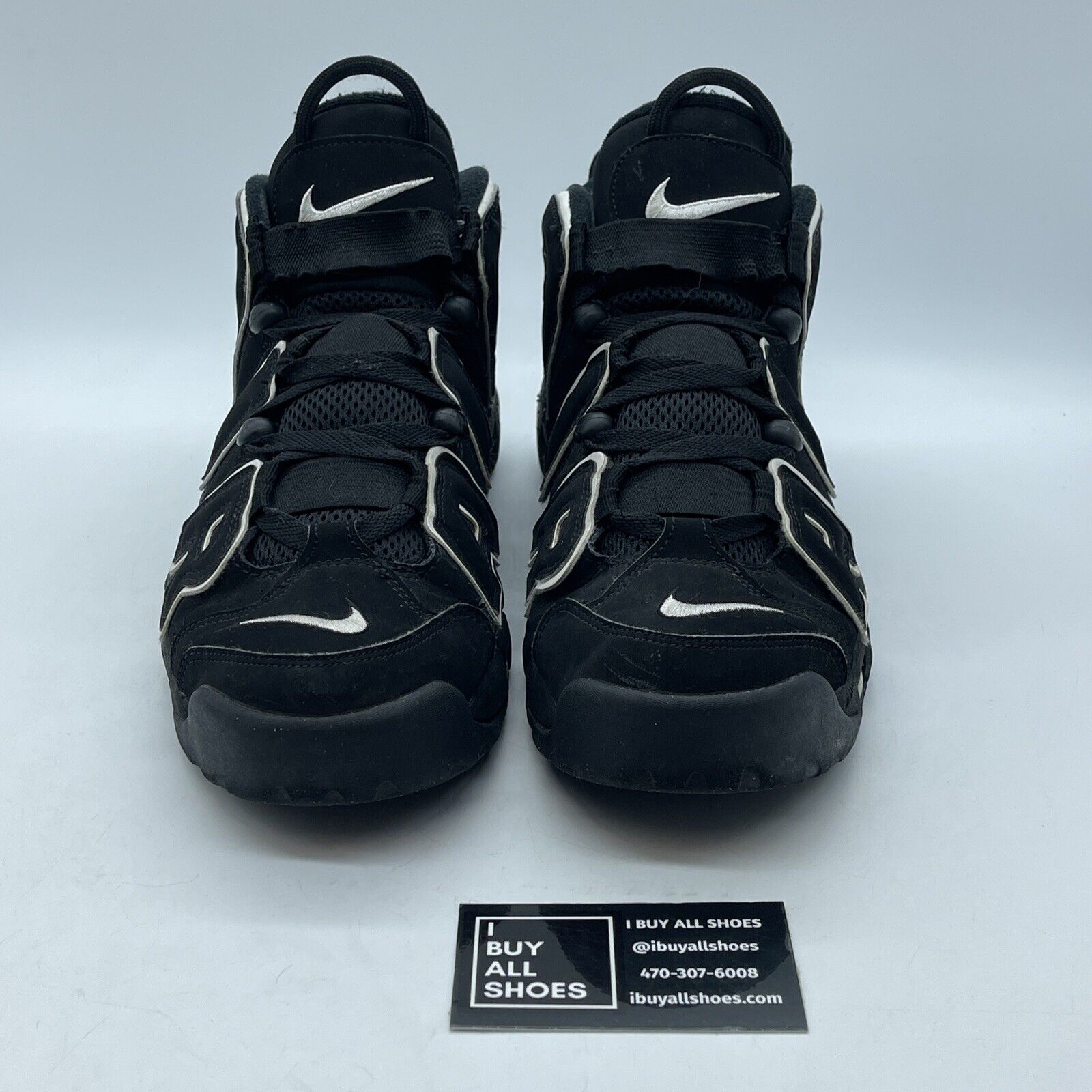 Size 10 - Nike Air More Uptempo Release Black White Suede (414962-002)