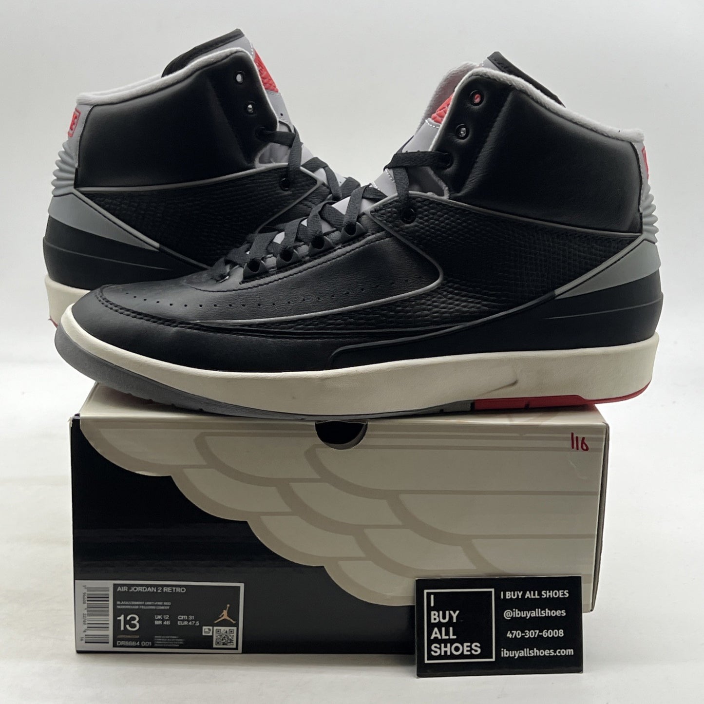 Size 13 - Air Jordan 2 Retro Black Cement (DR8884-001)
