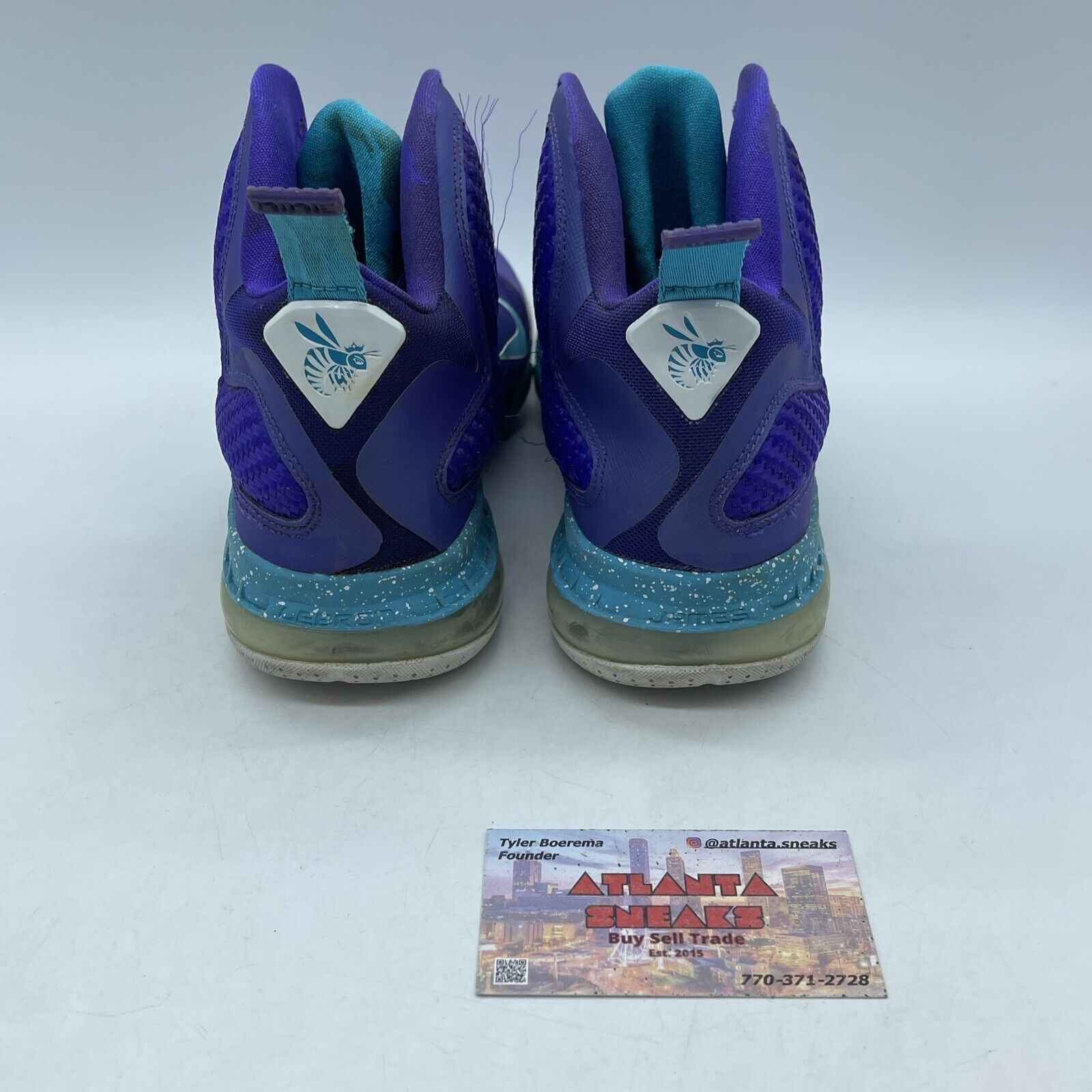 Size 6.5 (GS) - Nike LeBron 9 Mid Summit Lake Hornets Purple Suede (472664-500)