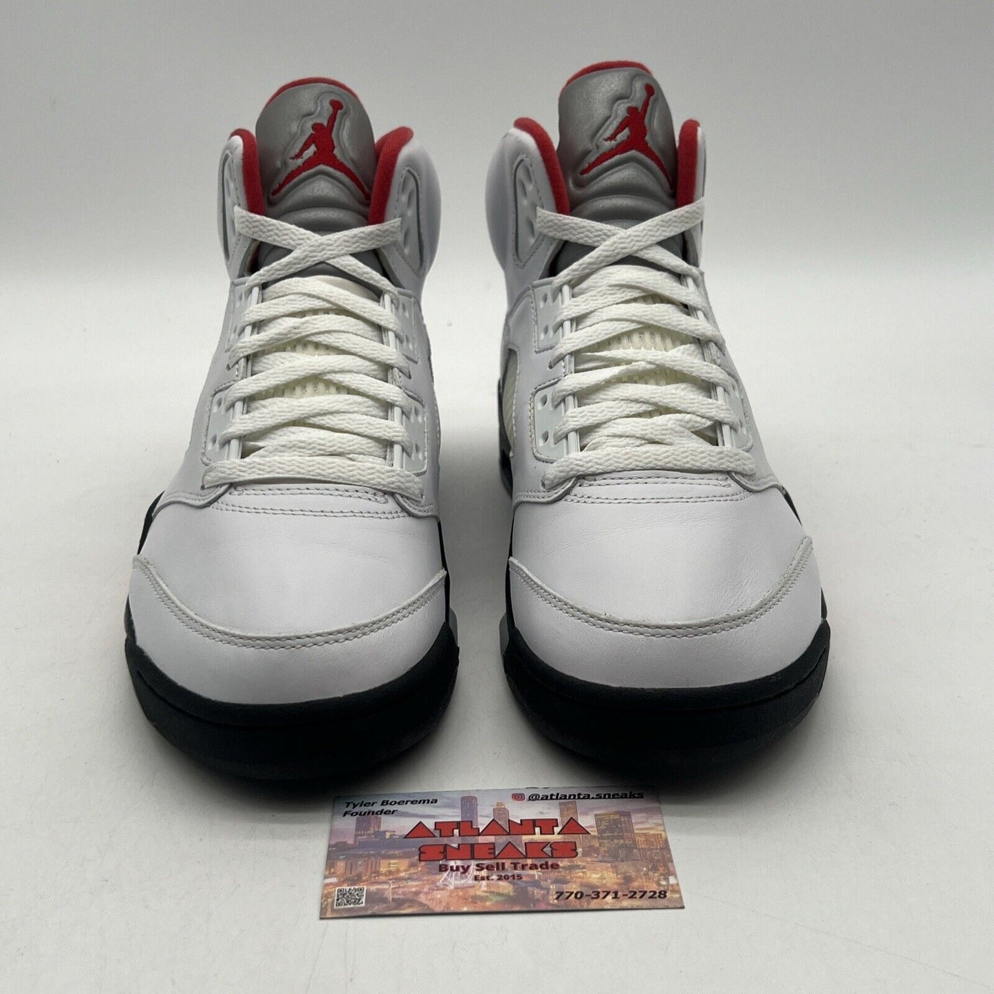 Size 8.5 - Jordan 5 Retro Mid Fire Red White Black Red Leather (DA1911-102)