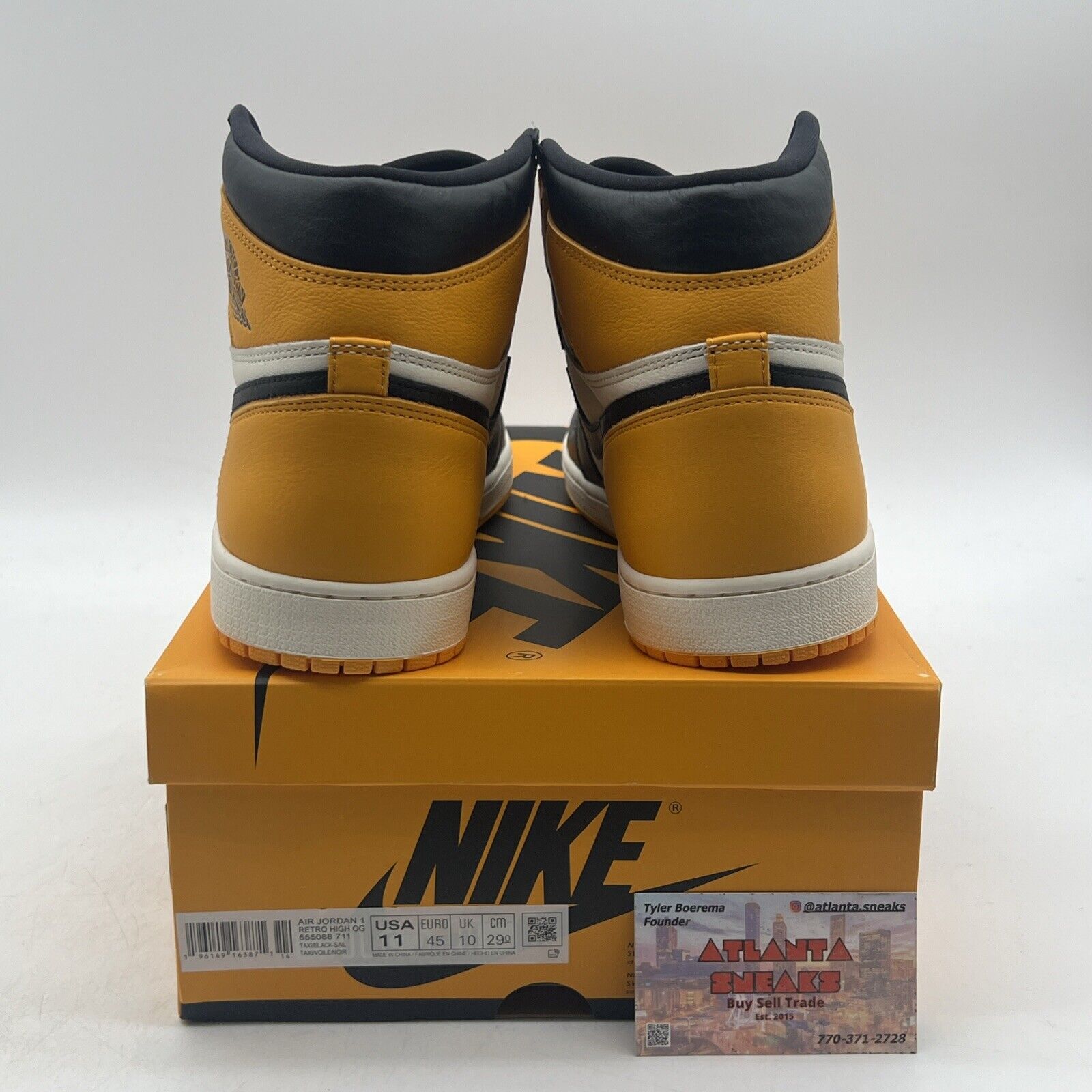 Size 11 - Jordan 1 Retro OG High Yellow Toe Black White Leather (555088-711)