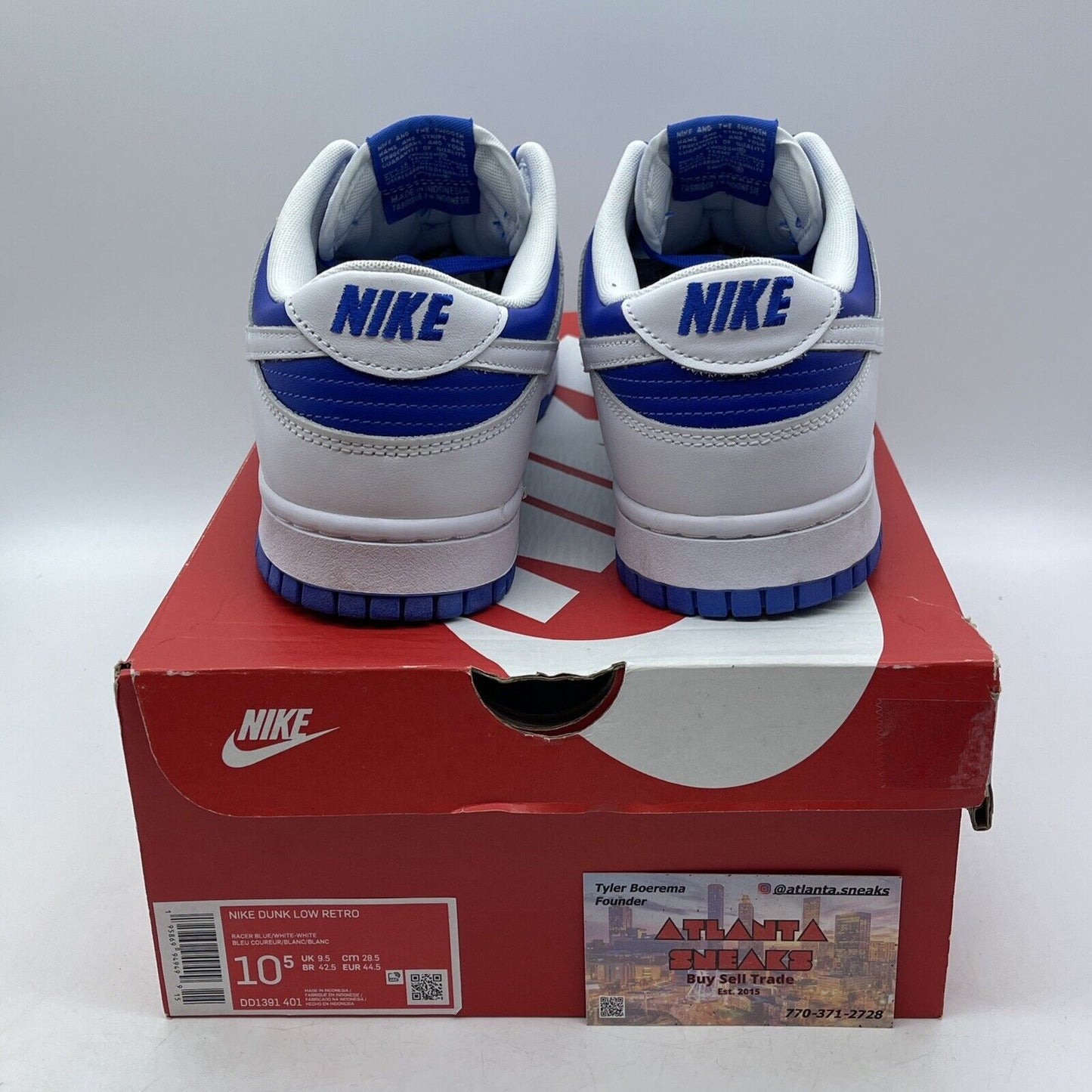 Size 10.5 - Nike Dunk Low Racer Blue White Leather (DD1391-401)