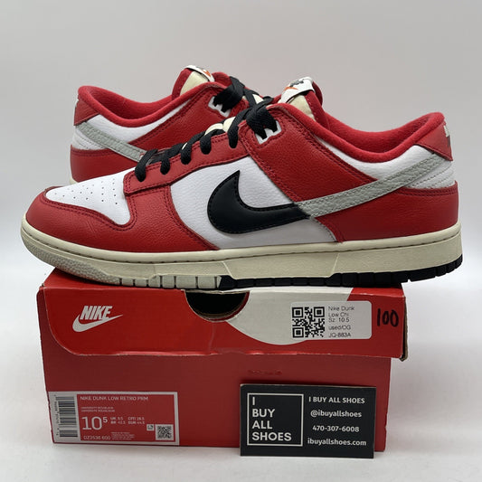 Size 10.5 - Nike Dunk Low Split - Chicago Red Black Leather (DZ2536-600)