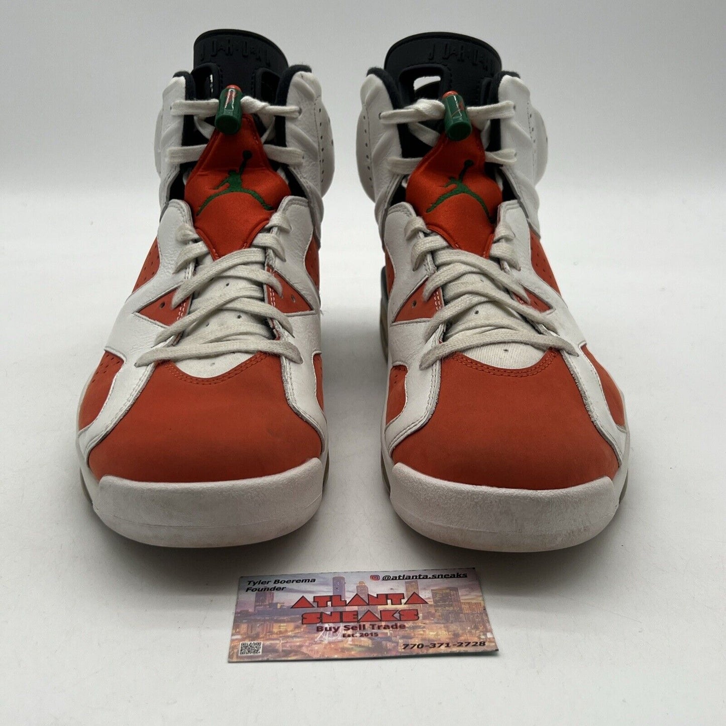 Size 12 - Air Jordan 6 Retro Gatorade Black White Orange Green (384664-145)